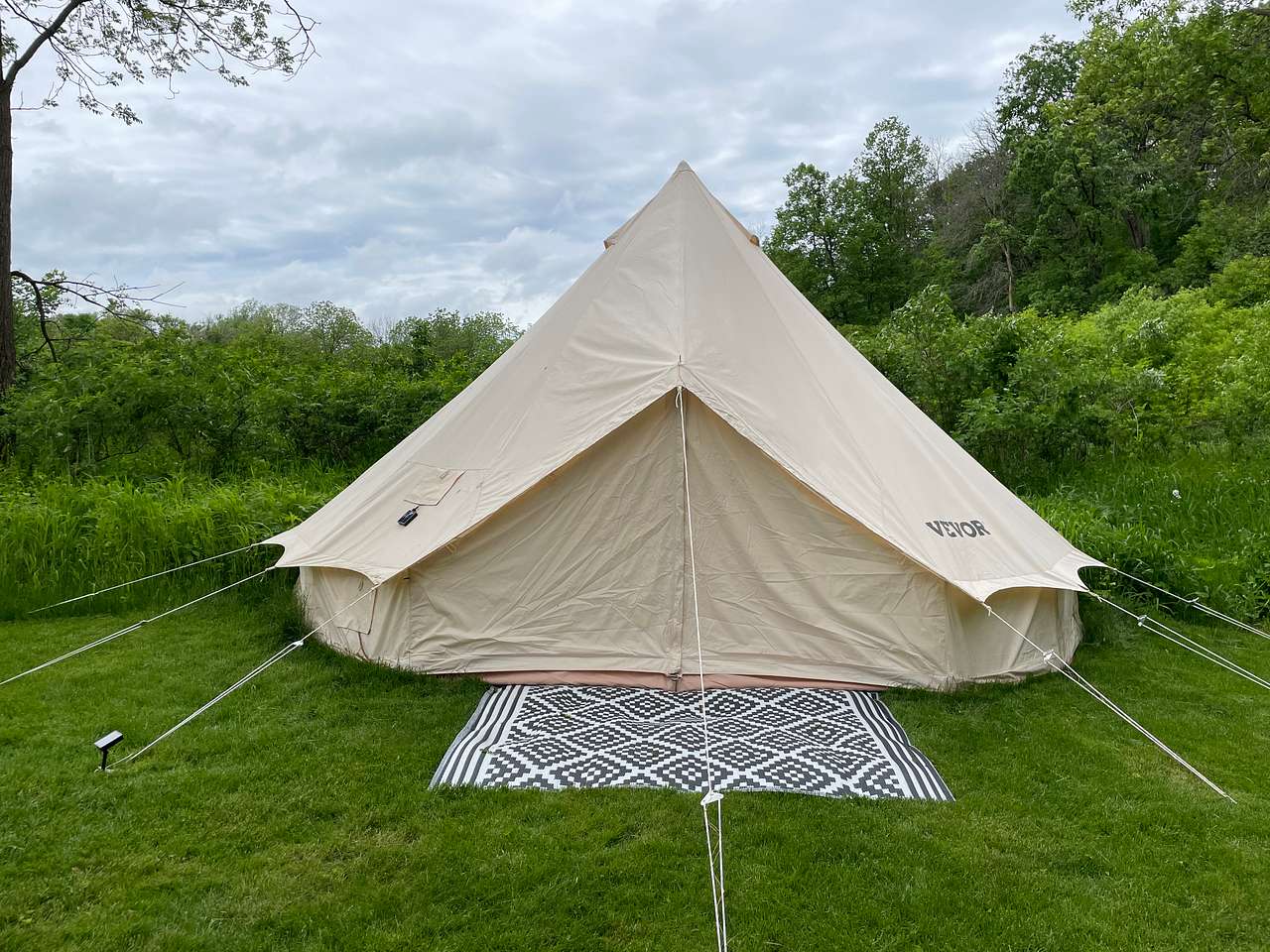 Outside of the yurt in late spring