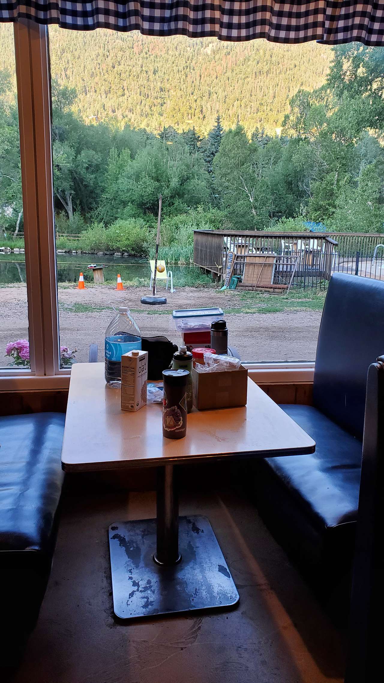 View from the indoor heated lounge. 