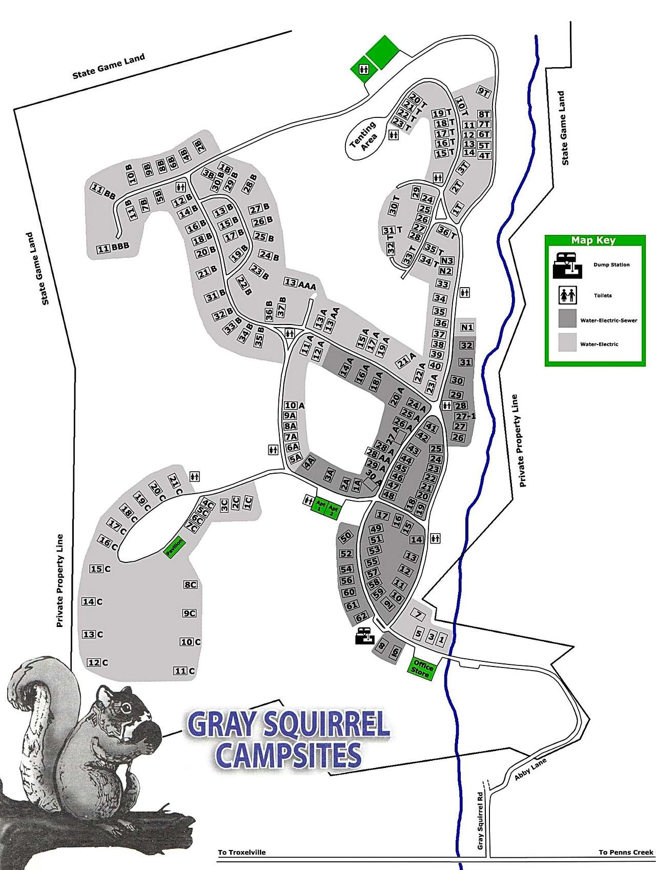 Gray Squirrel Campsites