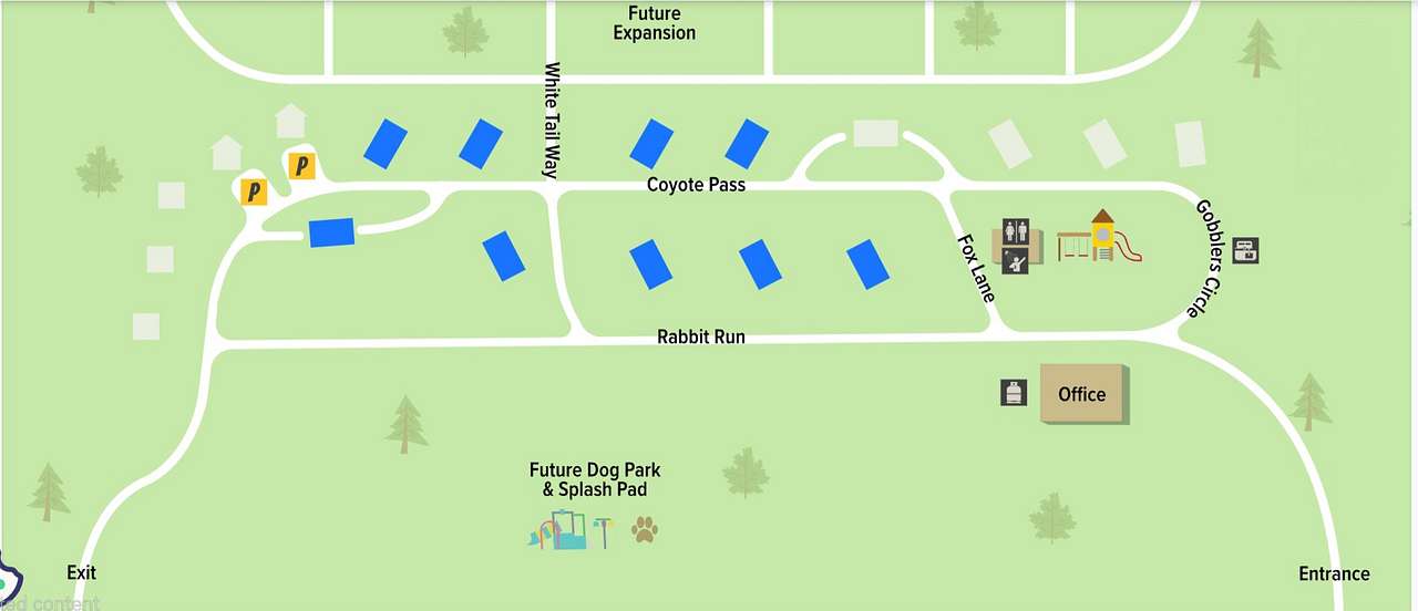 Bathroom/shower house and propane filling station coming in May 2025.

