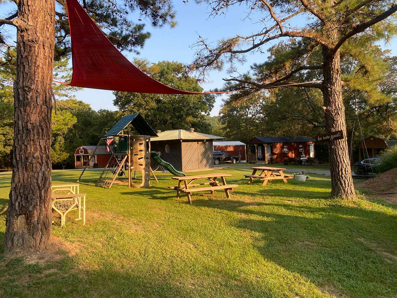 Bathouse, playground, picnic area