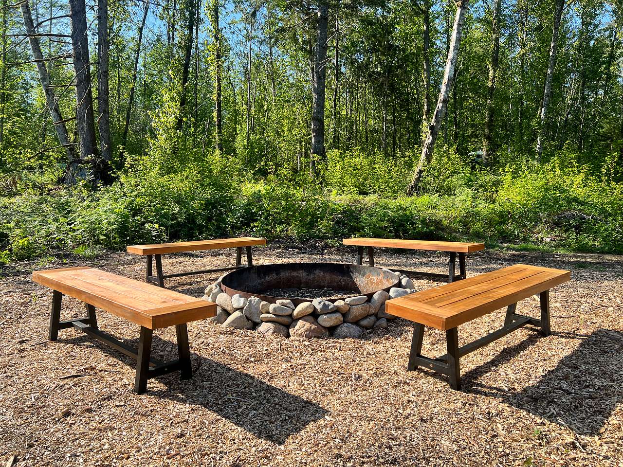 The group firepit area is located just down the hill from Coco Jeans. Please note, there is no fire pit directly at Coco Jeans.