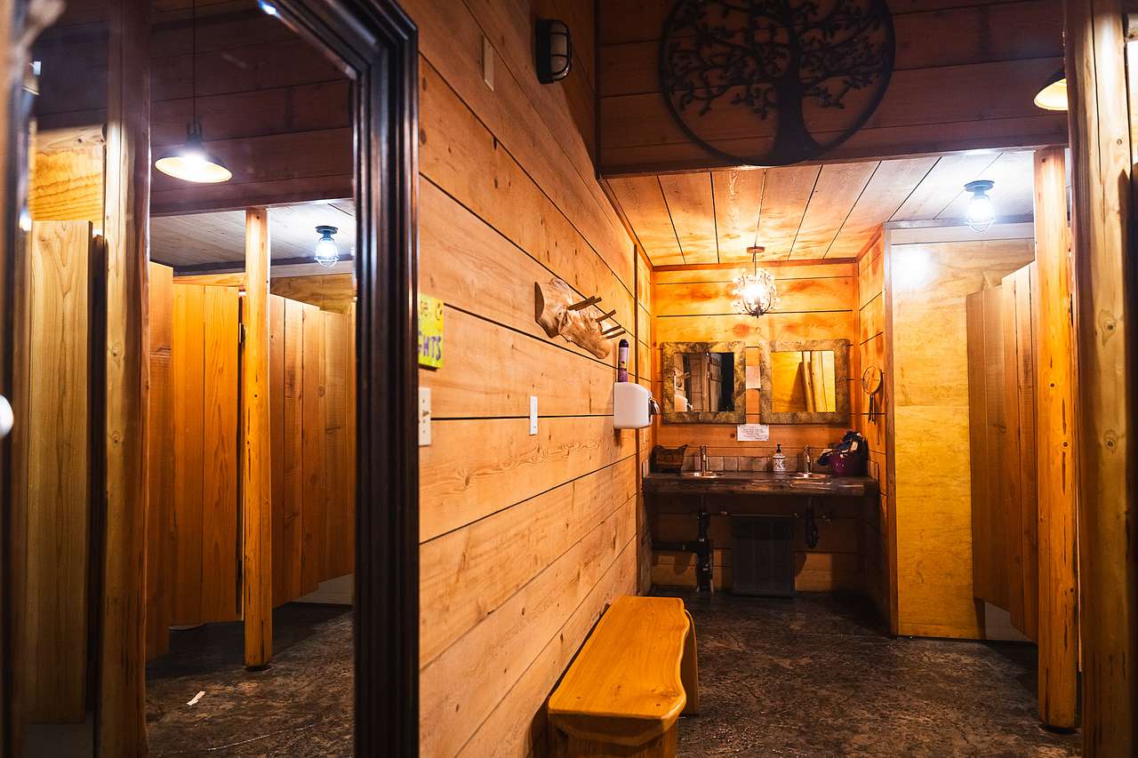 The ladies washroom