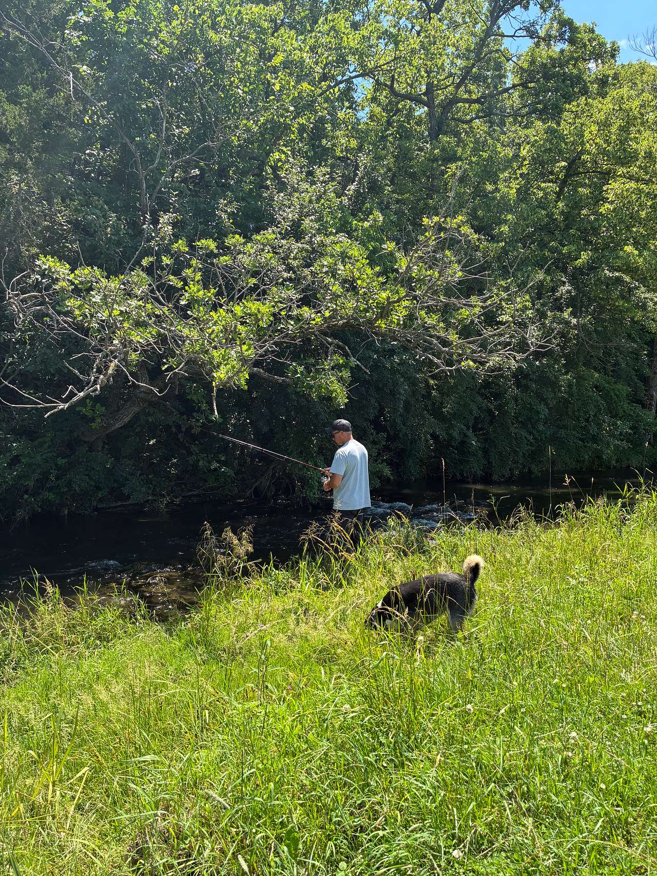 Fishing on the other side of the creek (we drove across the creek)