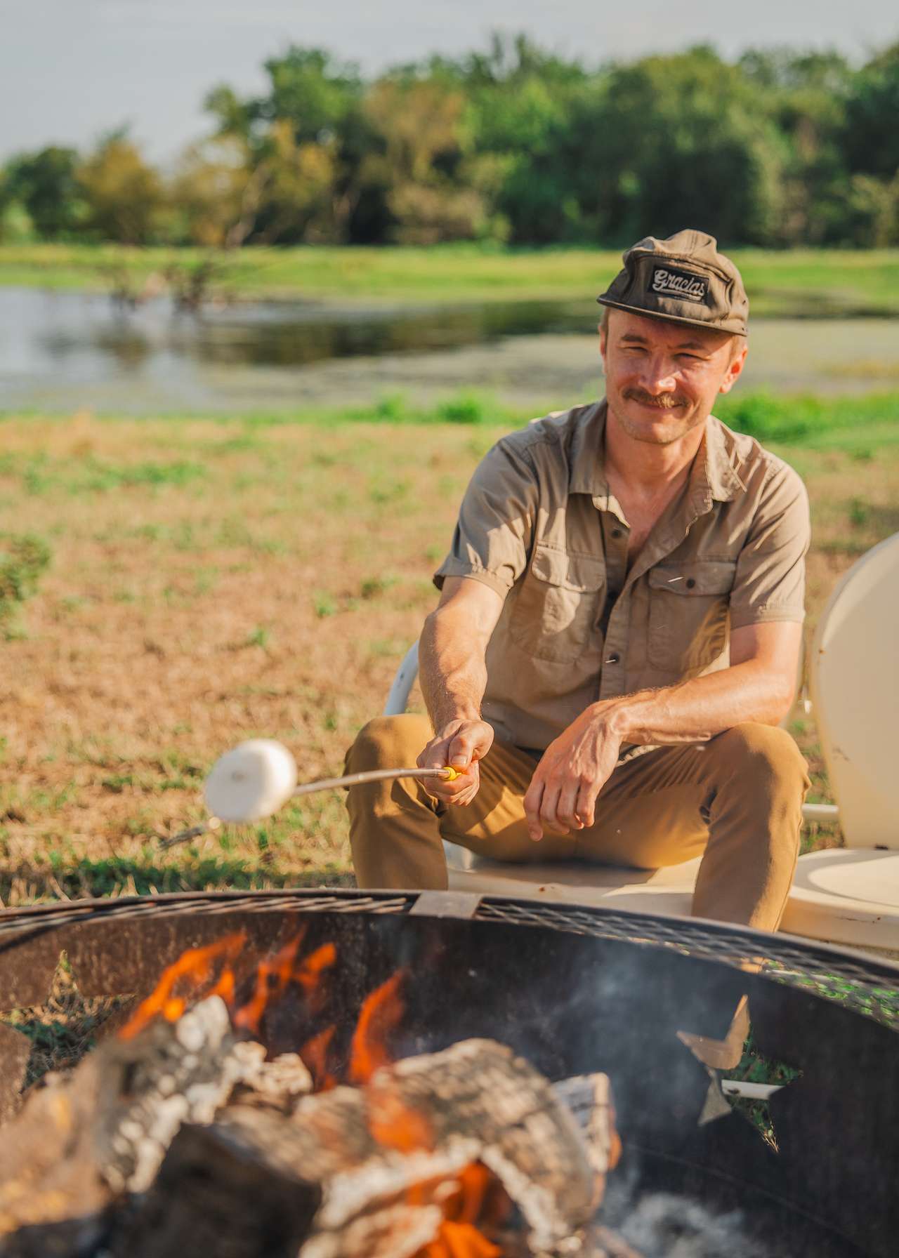 s'mores by the pond