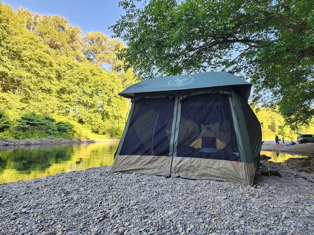 Tent 1 at the river's edge