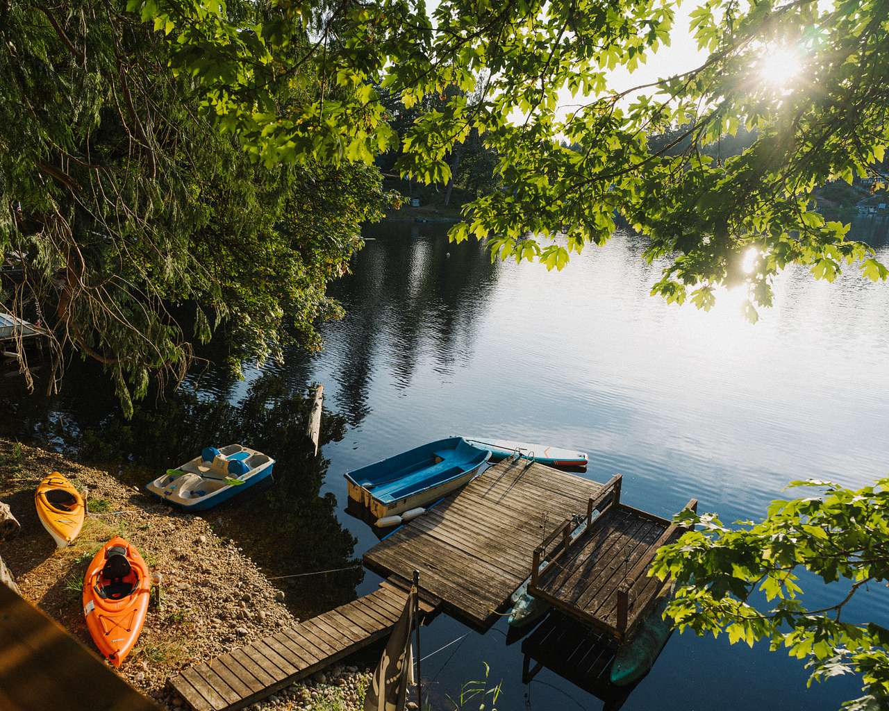 Top view of the dock