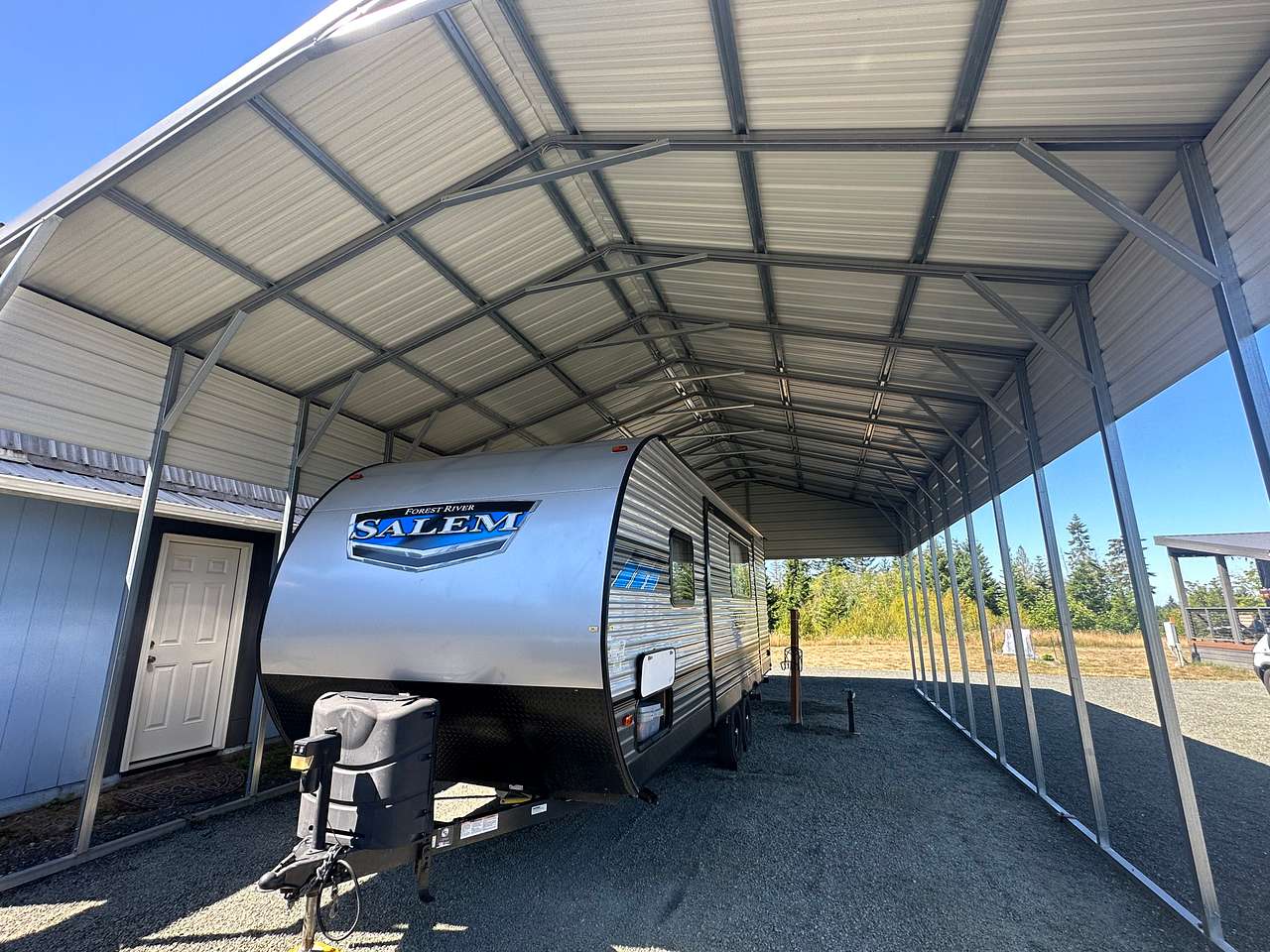 Our 27 foot travel trailer with slide out on driver’s side fit perfectly