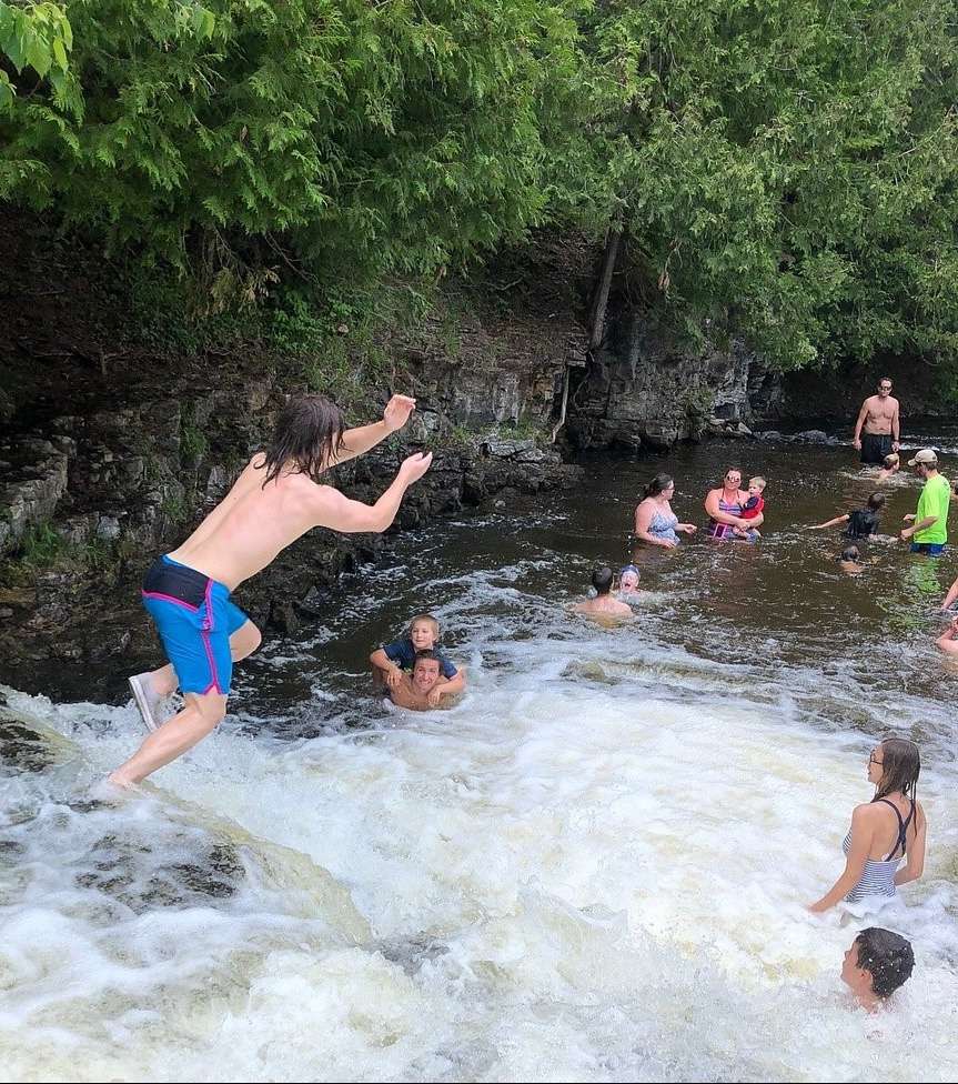 Family Fun at Ocqueoc Falls