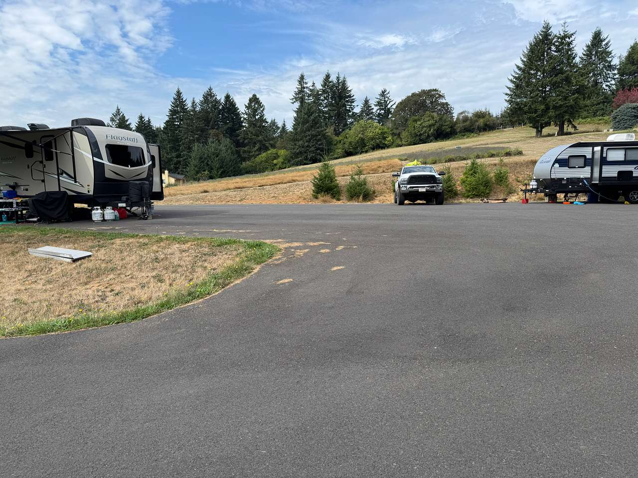 All 3 sites are on this concrete area 