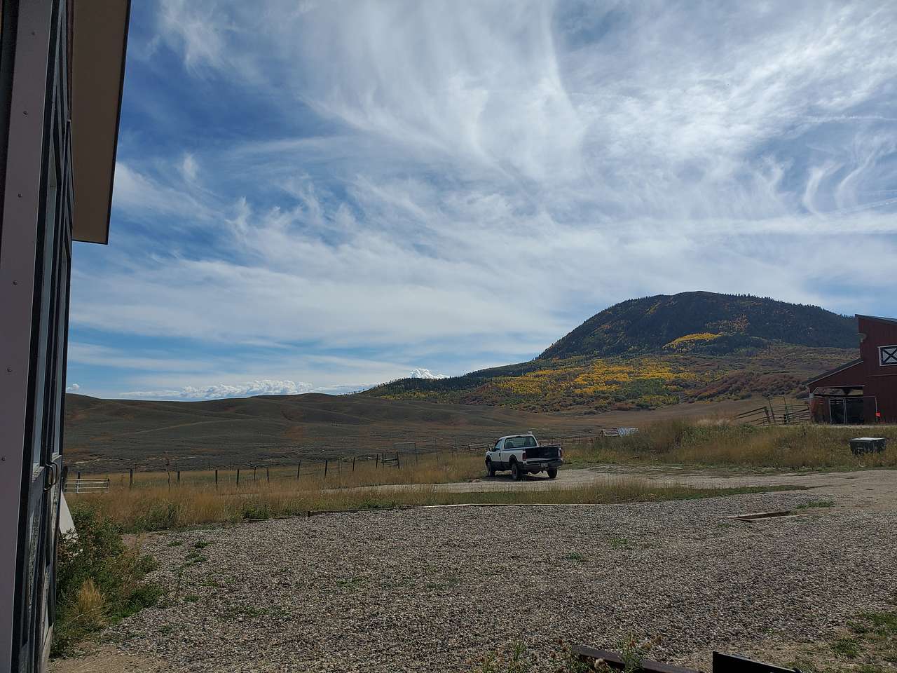 Looking at the RV spot from above and the Sleeping Giant mountain is in the background.