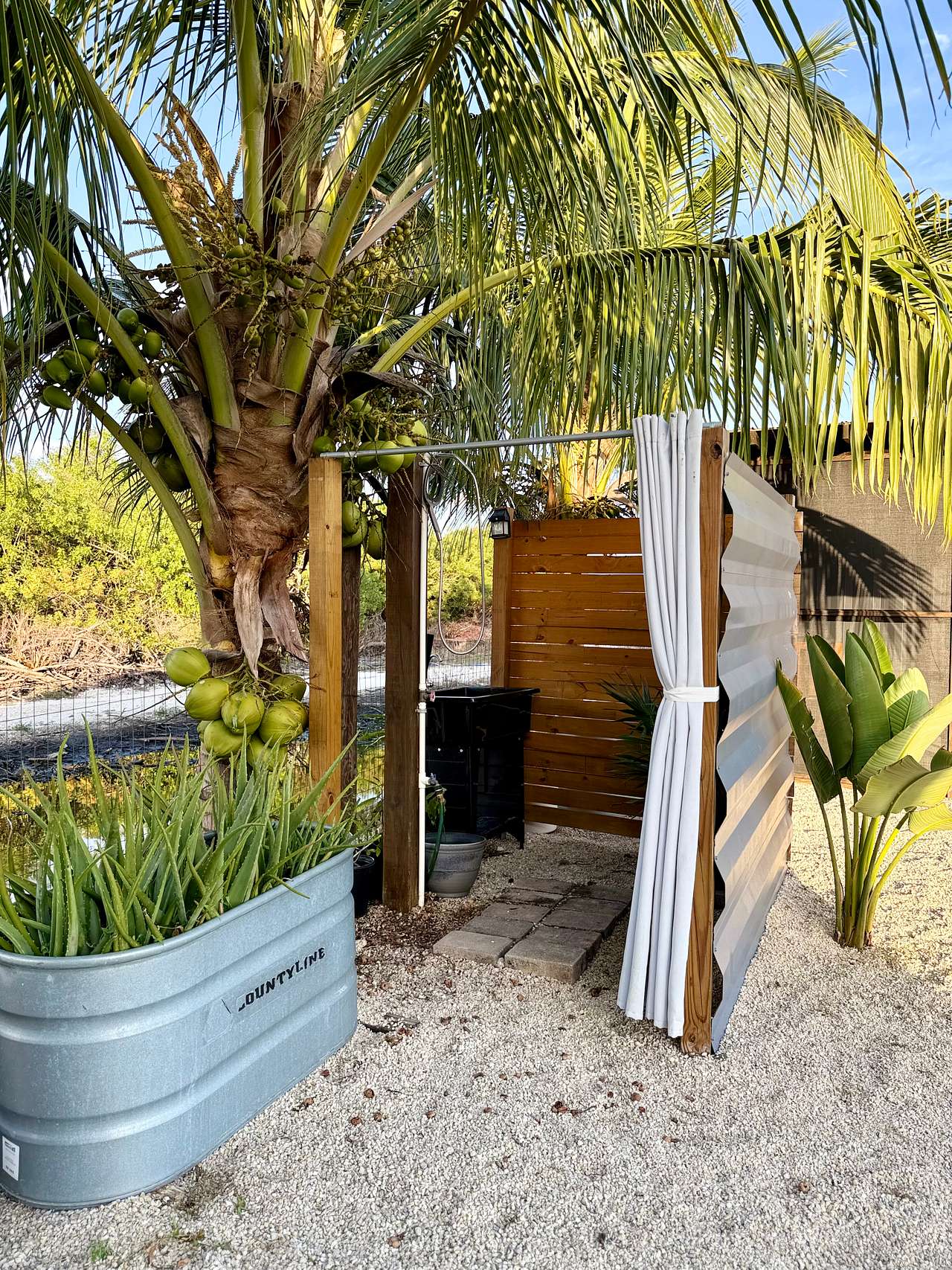 Outdoor open shower