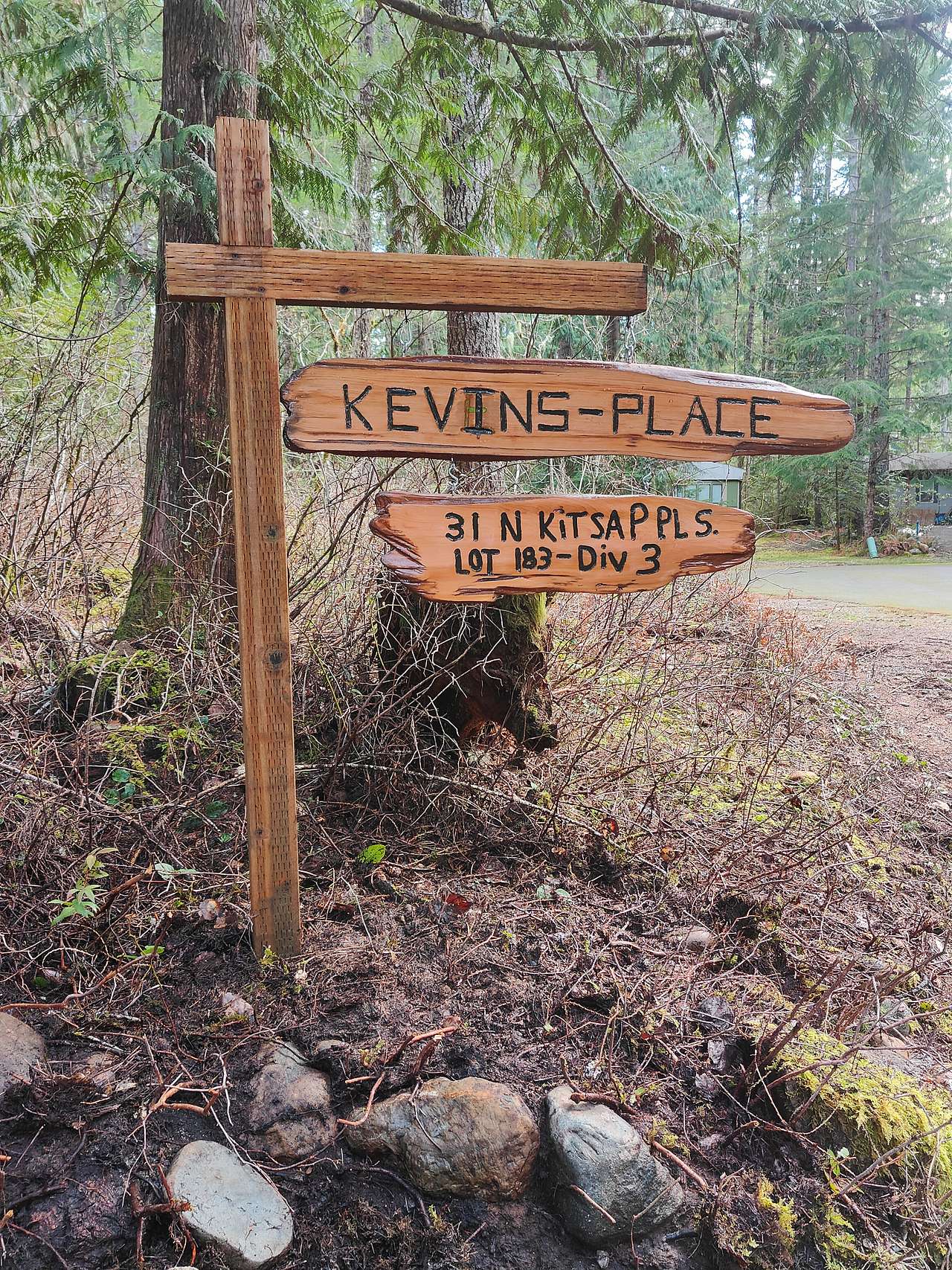 This is the entrance to Kevin's place and the driveway. 