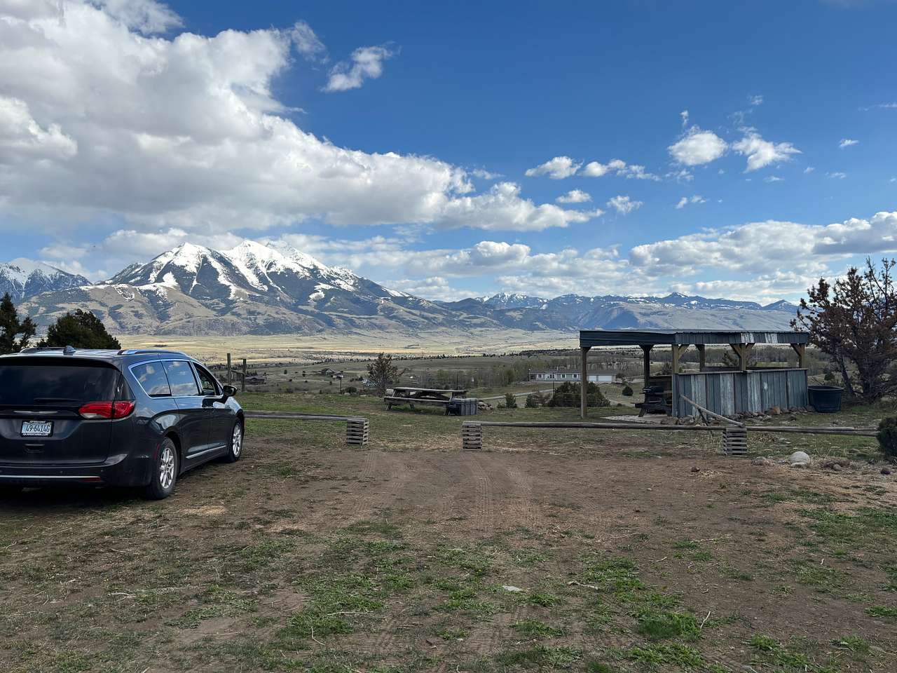 This campsite has beautiful views of Emigrant Peak! 