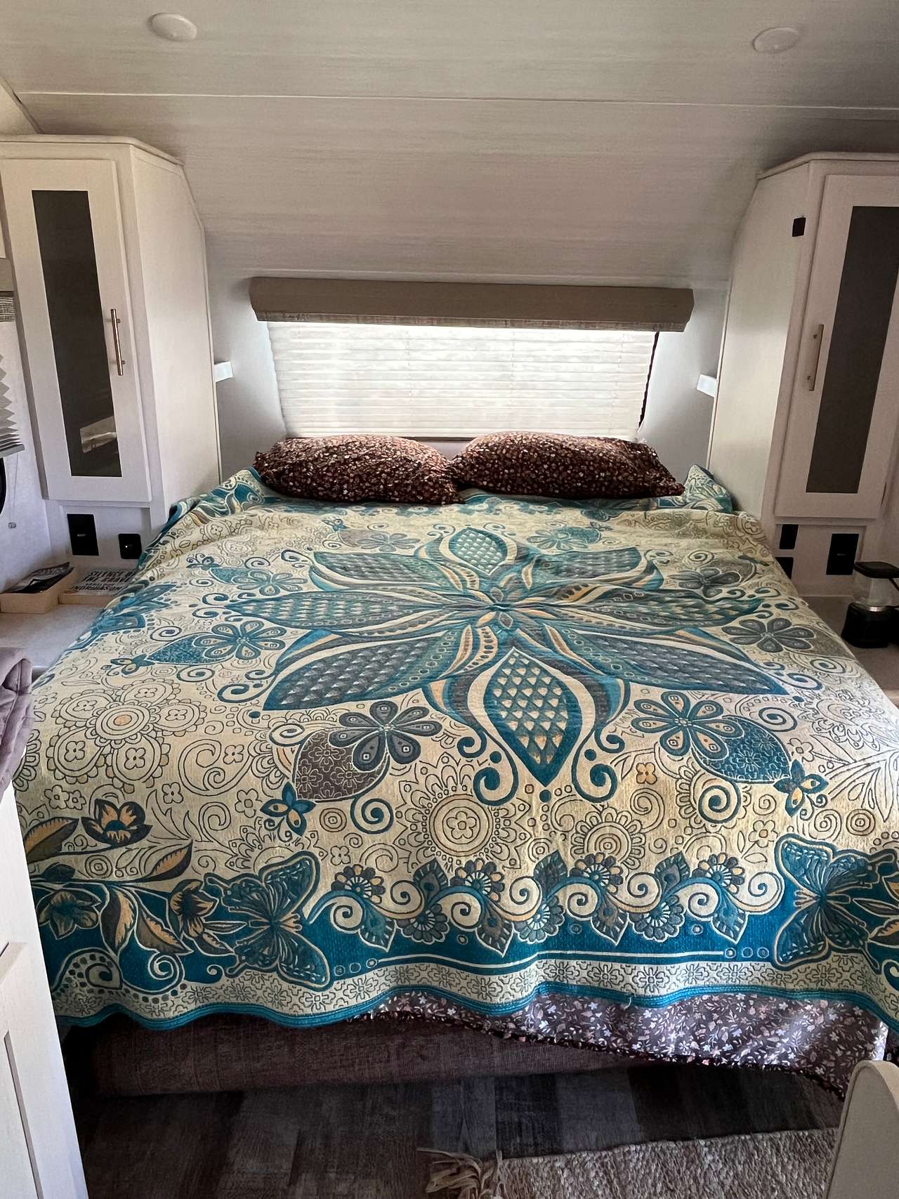 Comfy pillow top queen size bed. You provide your own bedding. 