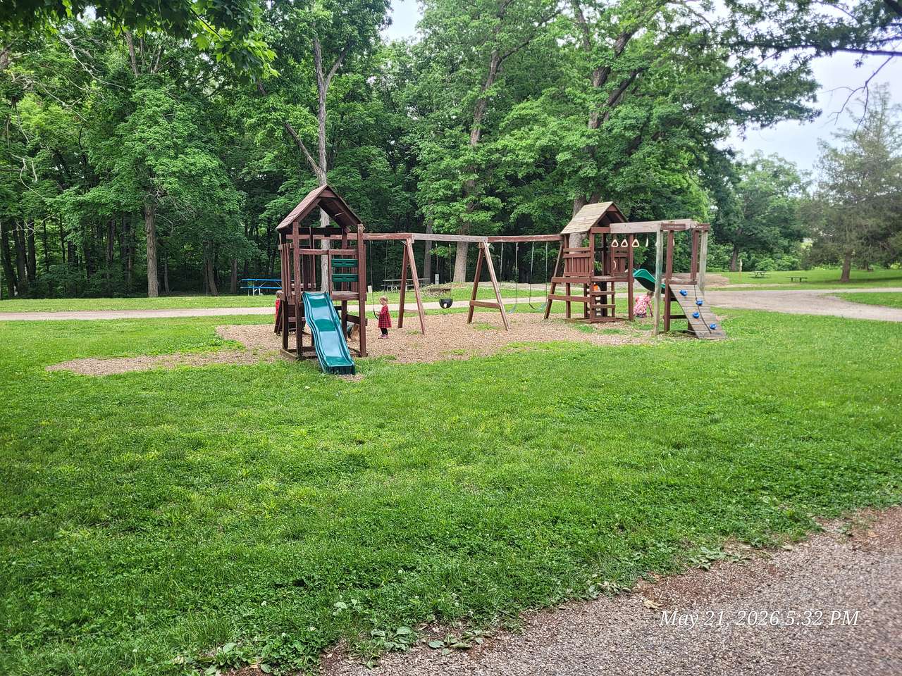 The playground between the sites and site 12 in the background