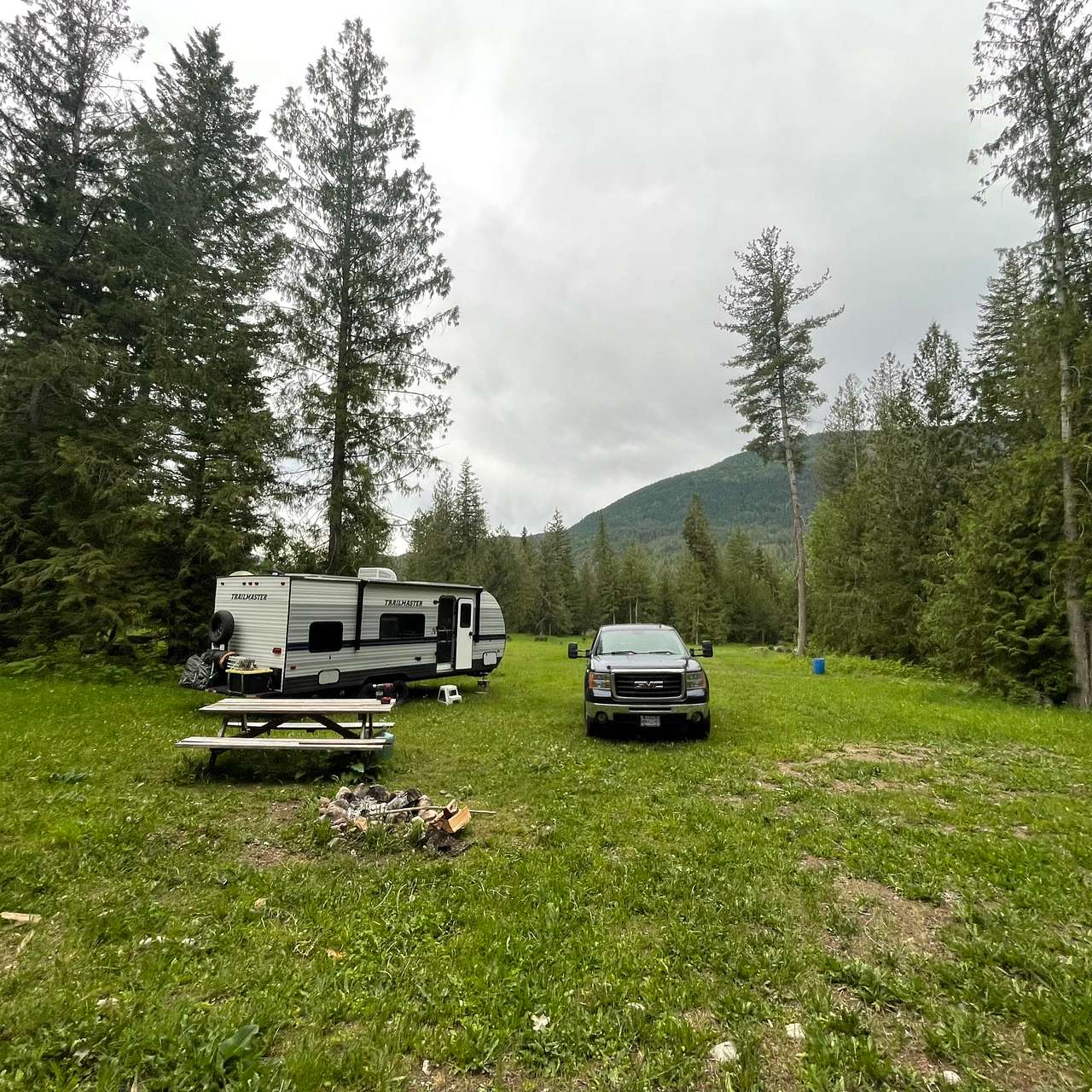 Mountain view RV spot. That’s a 25ft trailer. 