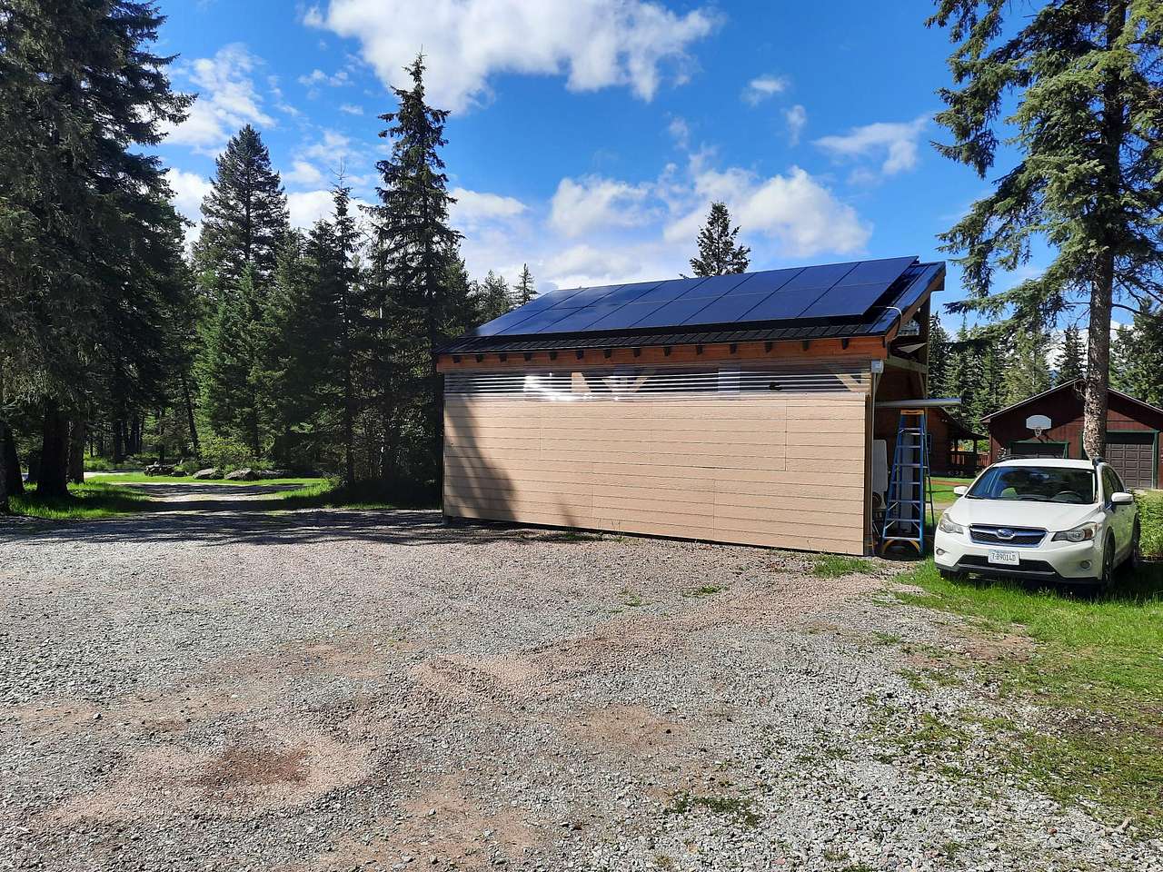 2nd potential RV parking spot adjacent to the shed wall. 