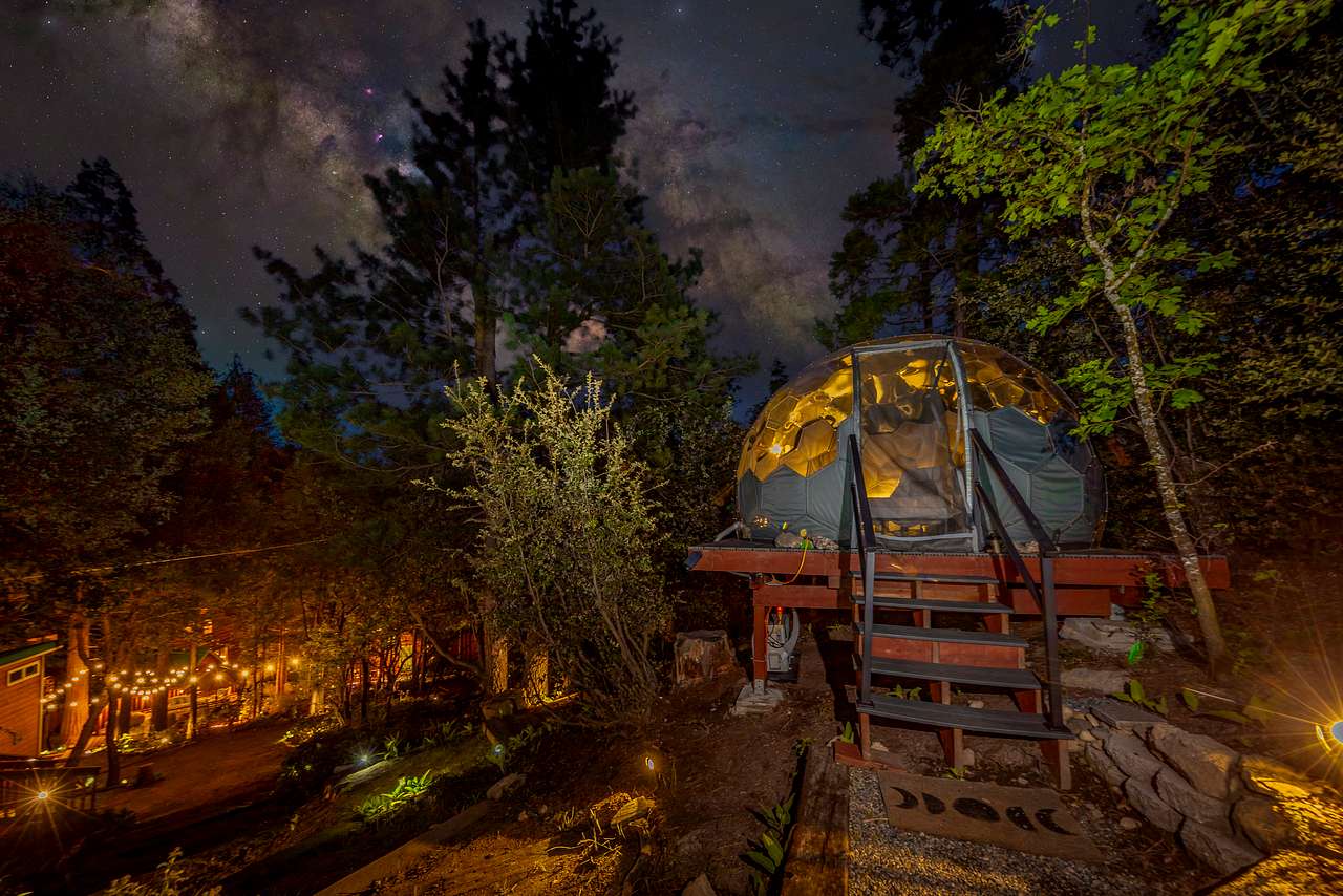 Stargazing Dome with Forest Cottage- Lakefront