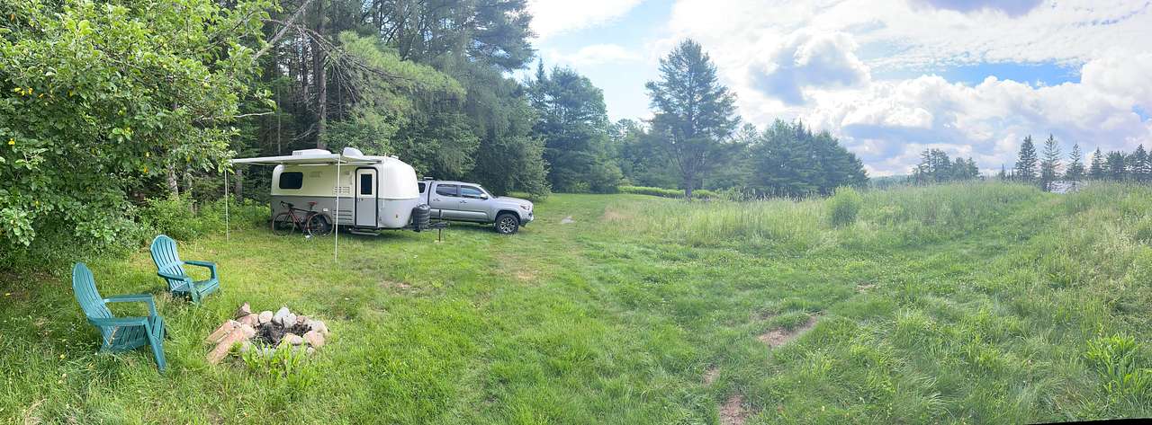 Private field and woods camping