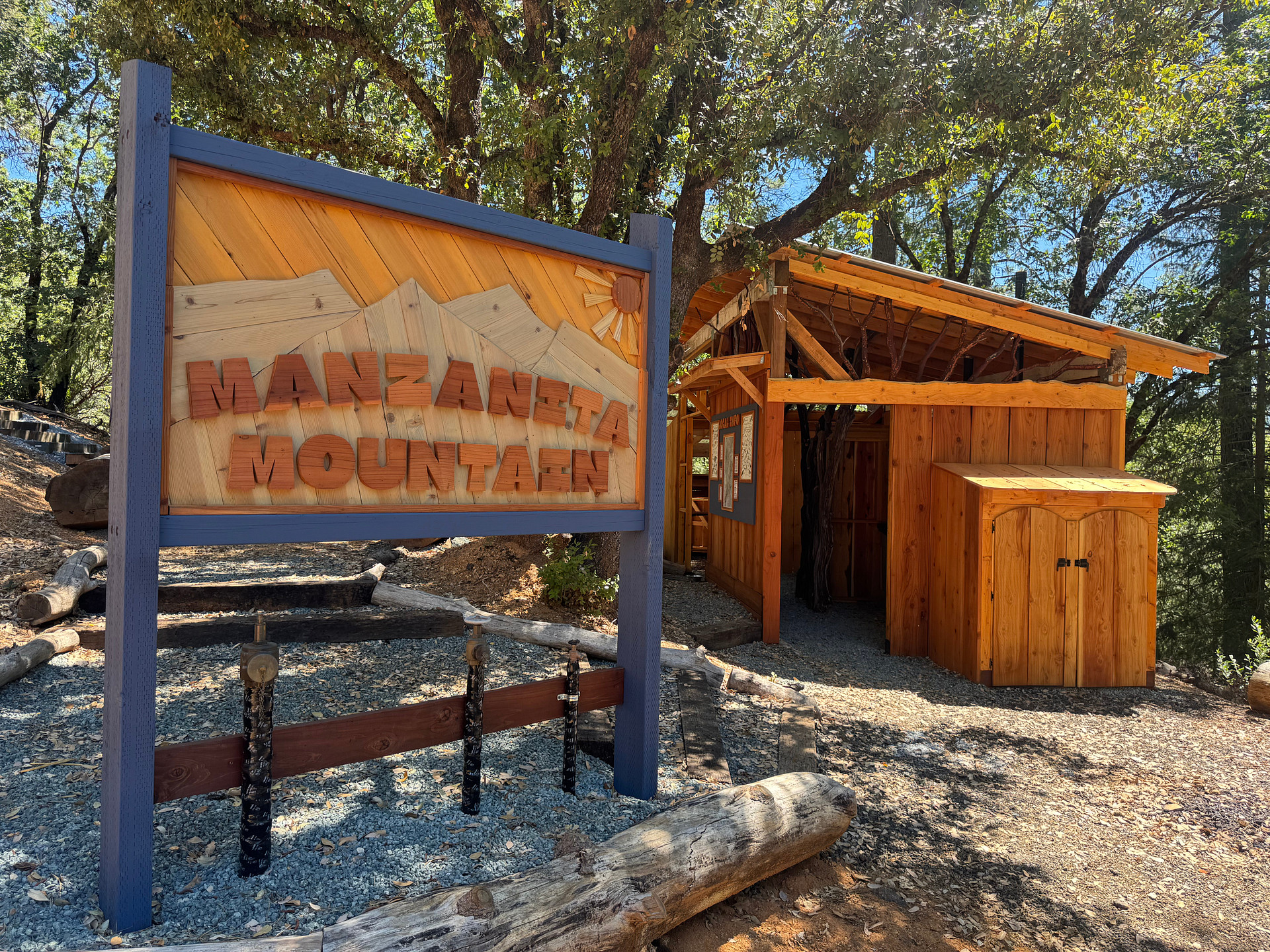 Welcome to Manzanita Mountain!  This is the sign that greets you when you first pull in to the parking lot.  