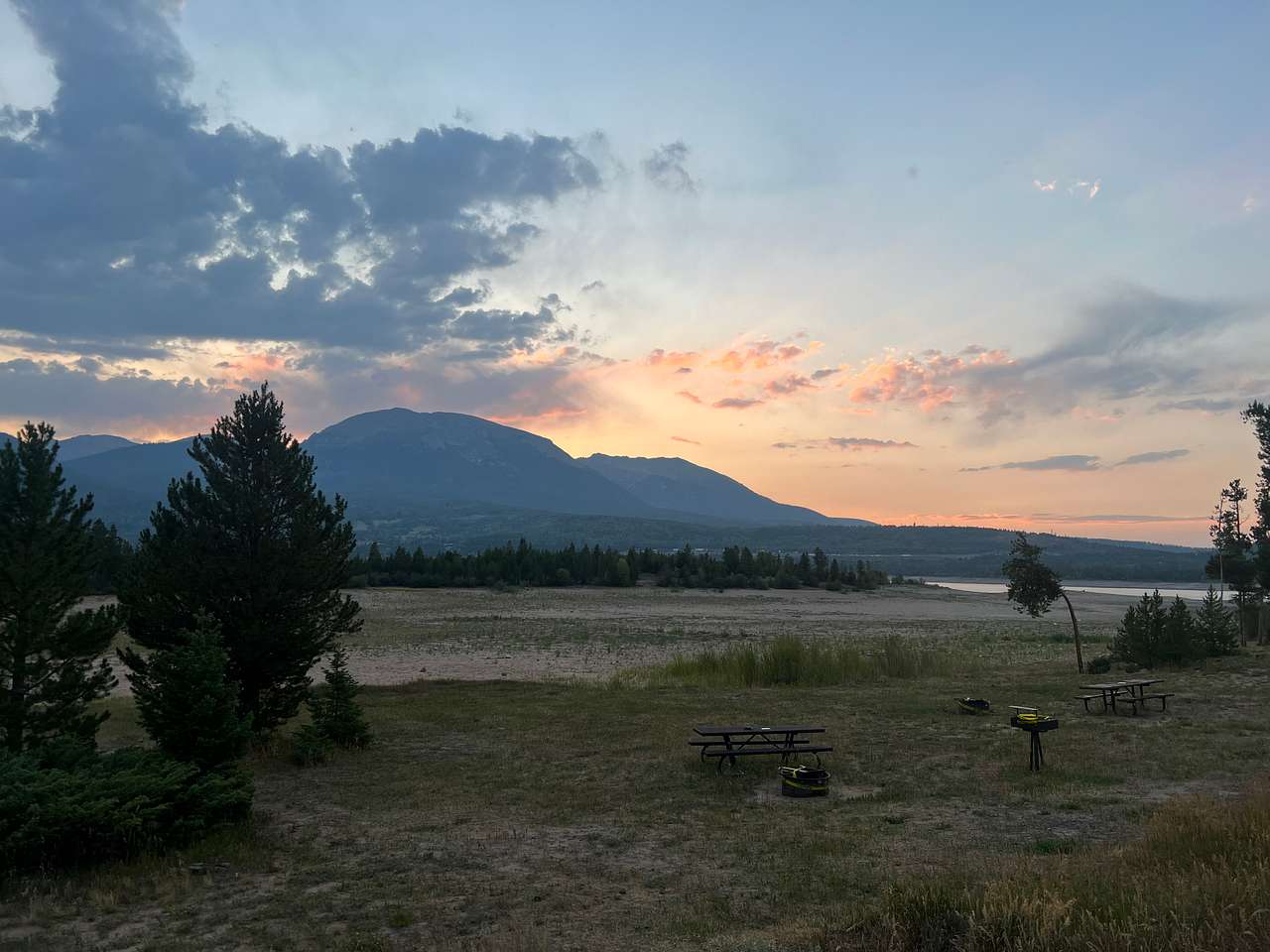Sunset over Dillion reservoir 