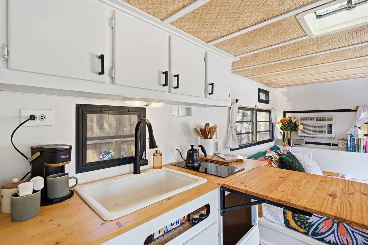 Vintage Glamping with Hot Tub Near Carolina Beach
