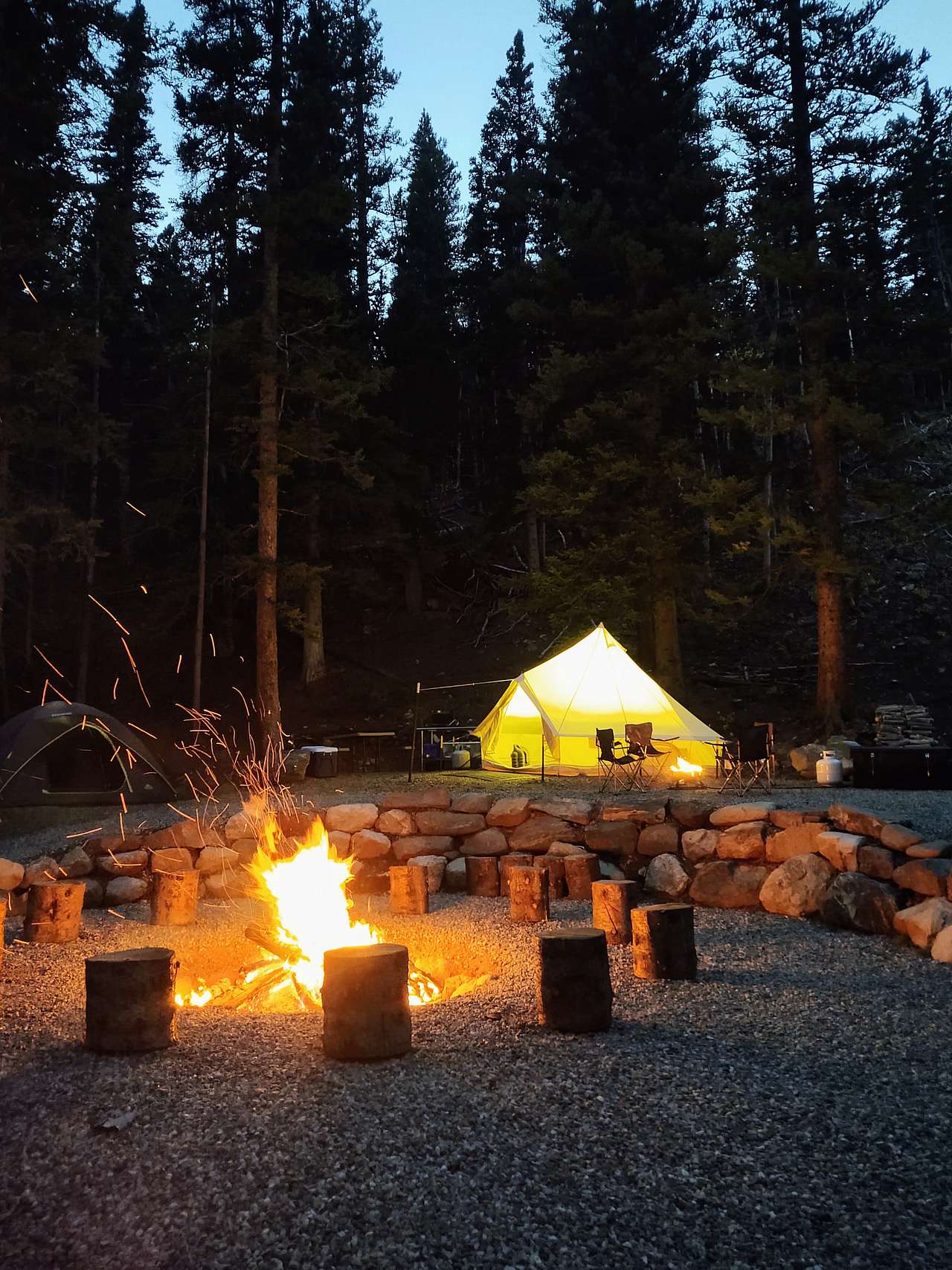 Bonfire area below Glamping Site C