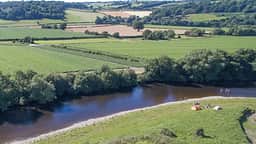 Low-key family camping and glamping in a riverside meadow just outside the famous book town of Hay-on-Wye.