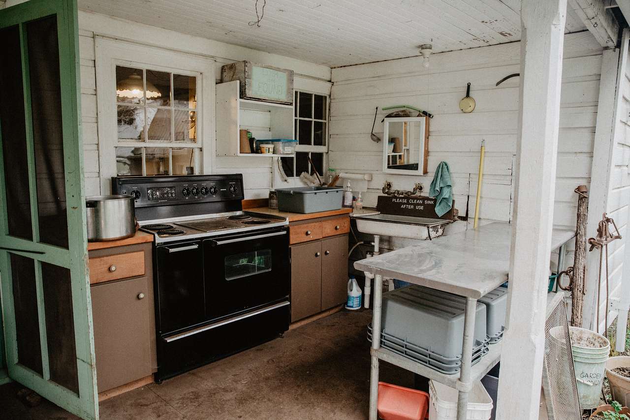 Outdoor Kitchen available to campers. 