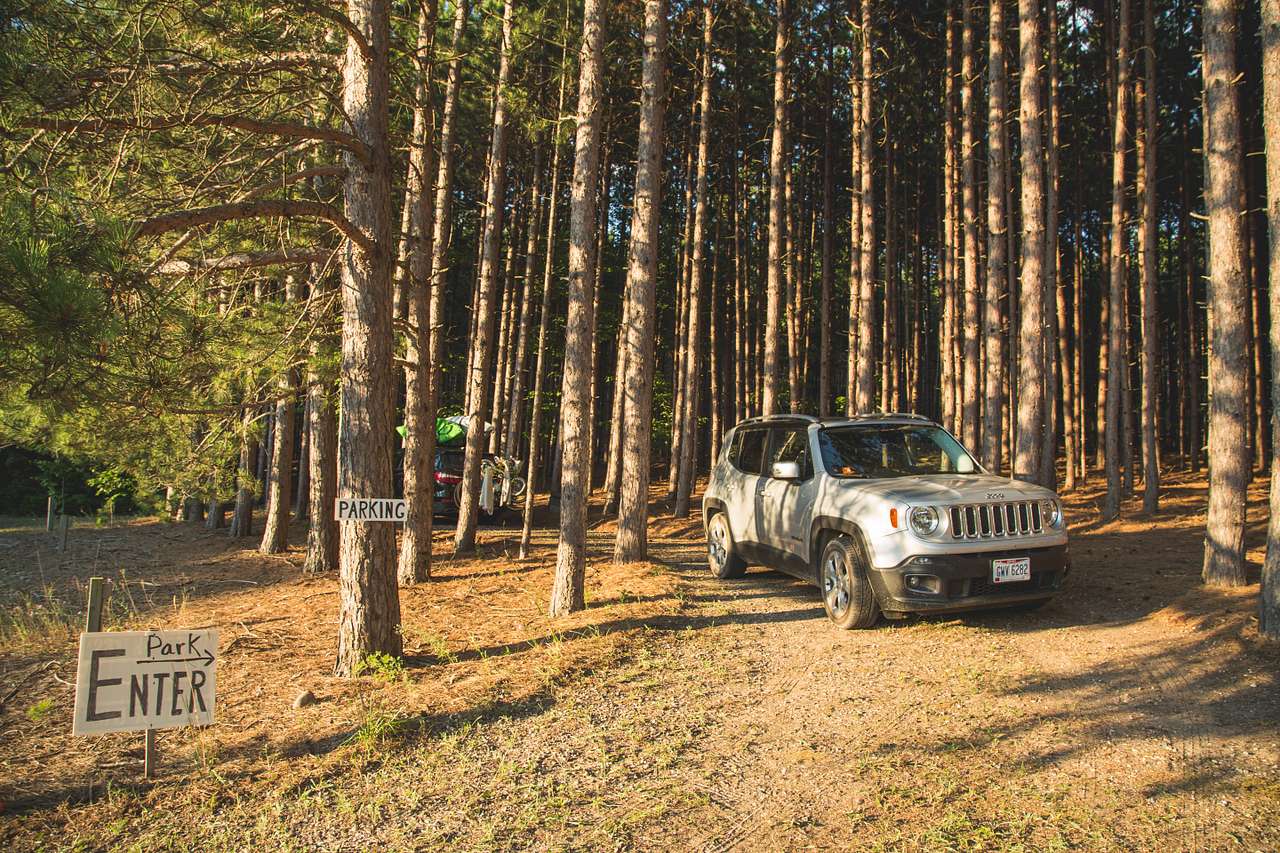 Parking is clearly marked at Camp Moonshadow.
