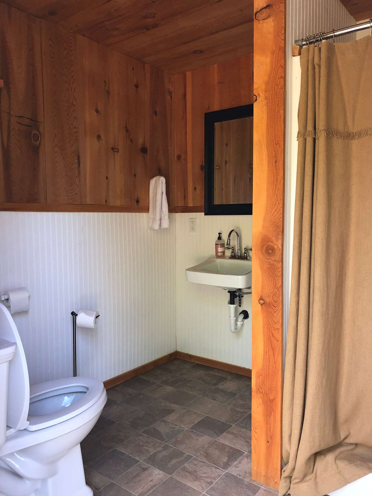 No one ever shows the bathroom but I think it’s the most important part!