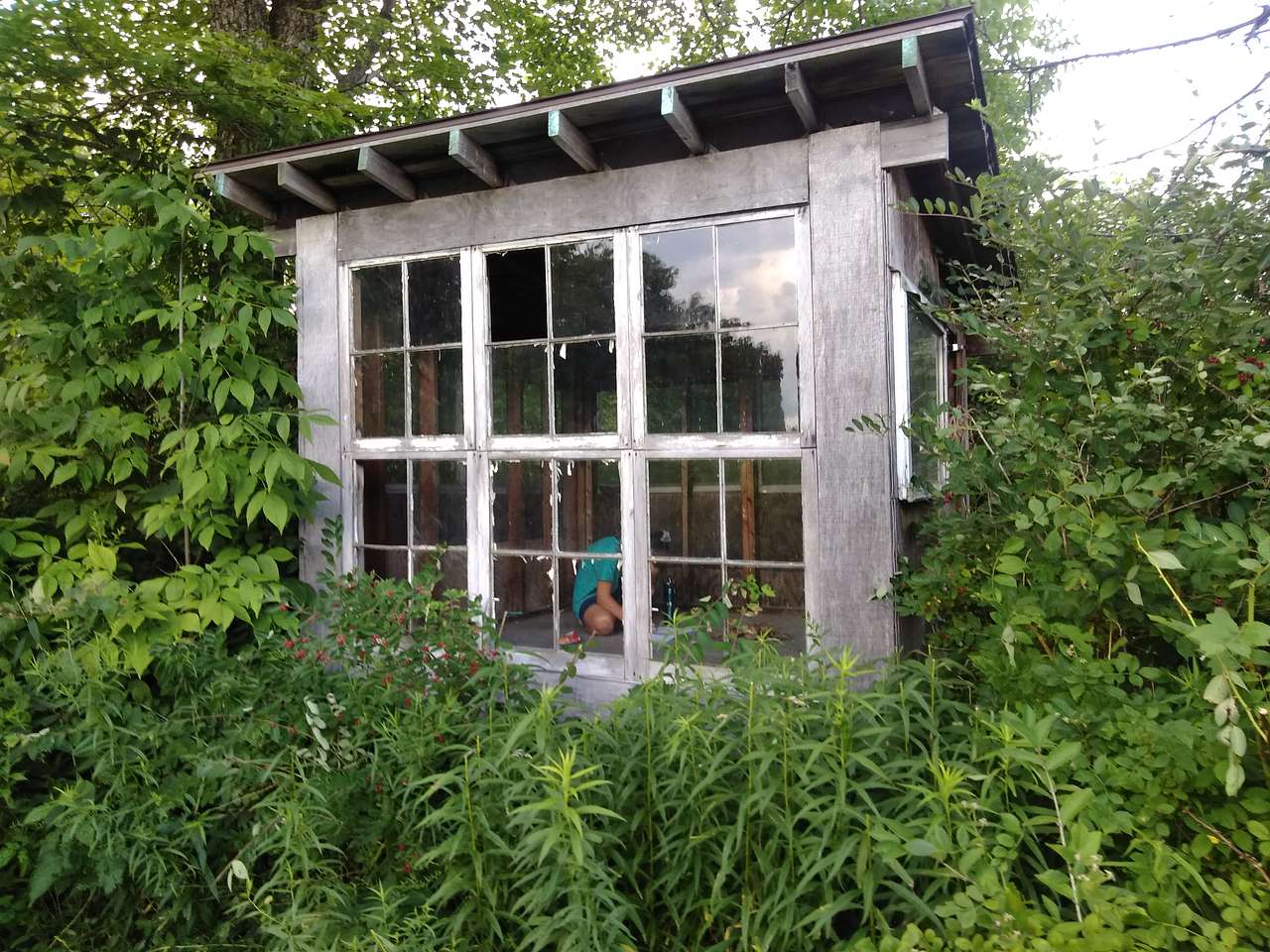 front of camp building