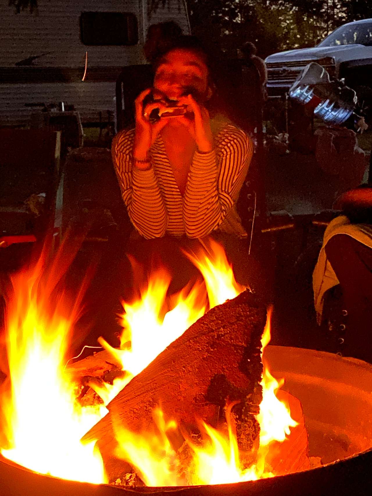 The peaceful serenity of firelight and s’mores.
