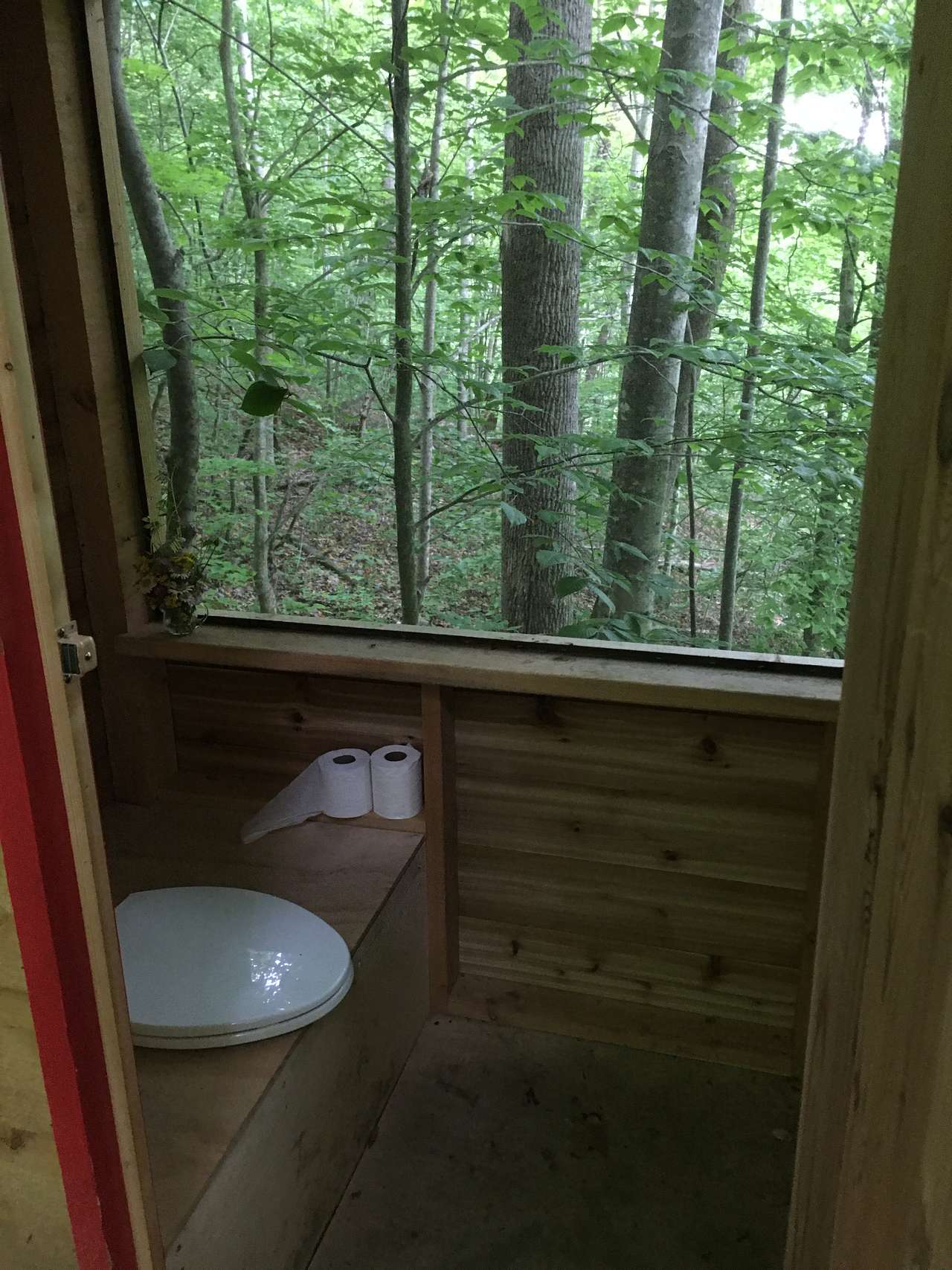 Very nice outhouse with nice screened window so you don’t feel closed in. 