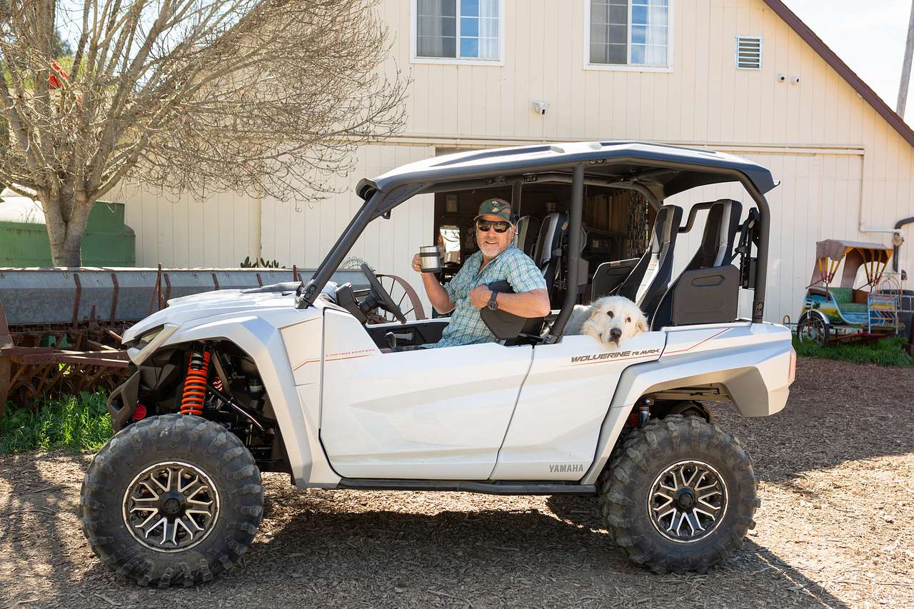 Darin took us on a tour of the land before we headed out and of course Bandit had to ride along with us!