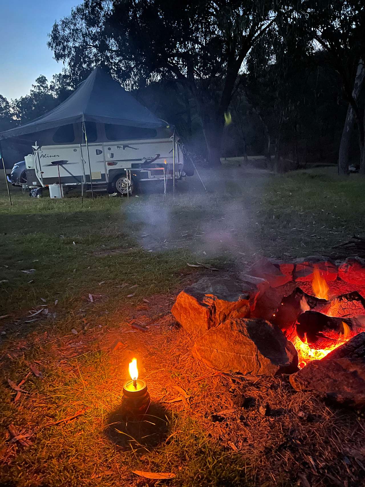 Camp fire. 
