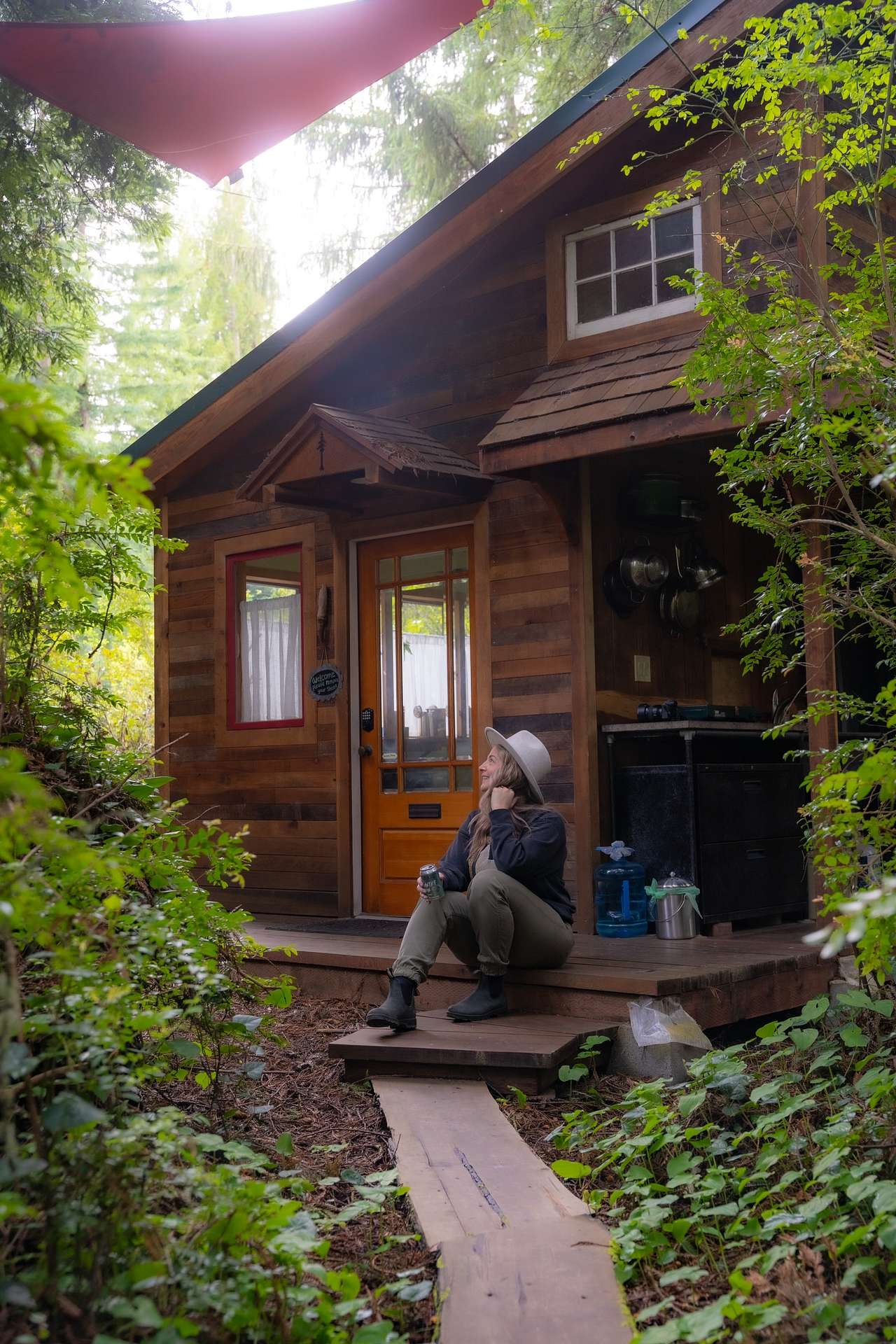 The small tiny home on the property for rent as well. Less rustic and very cozy 