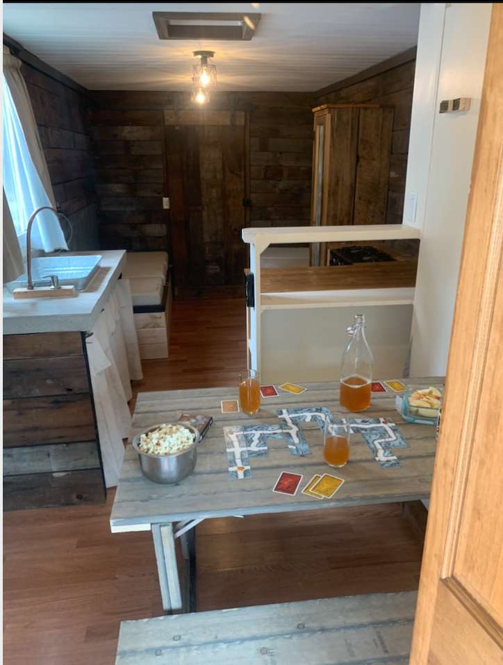 Table inside is a great place to play games!