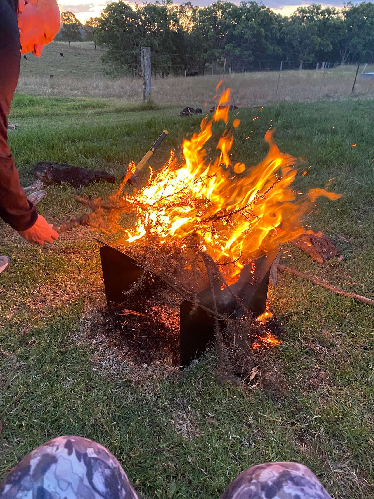 Fire pit at night 