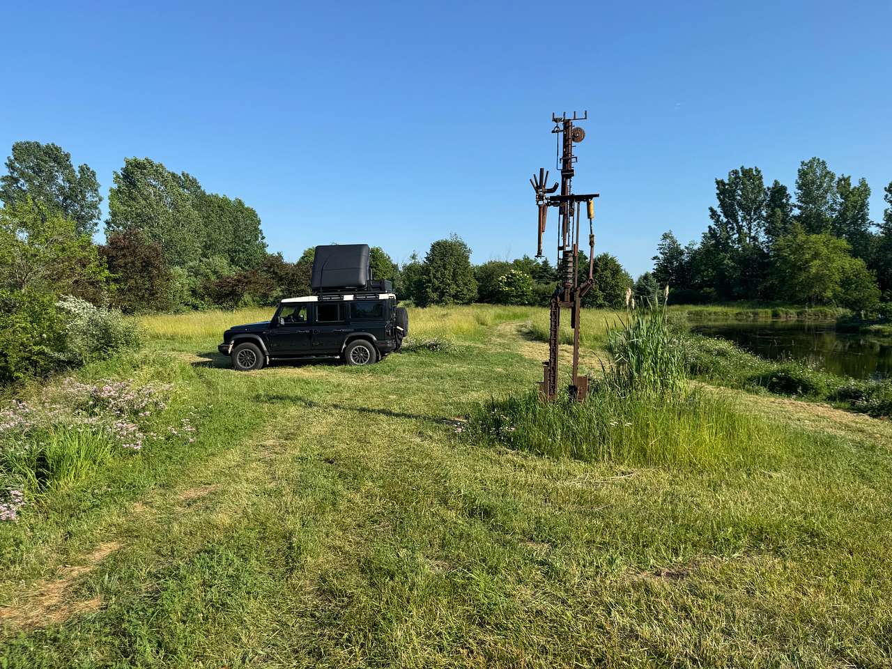 Cool art guarding my truck!