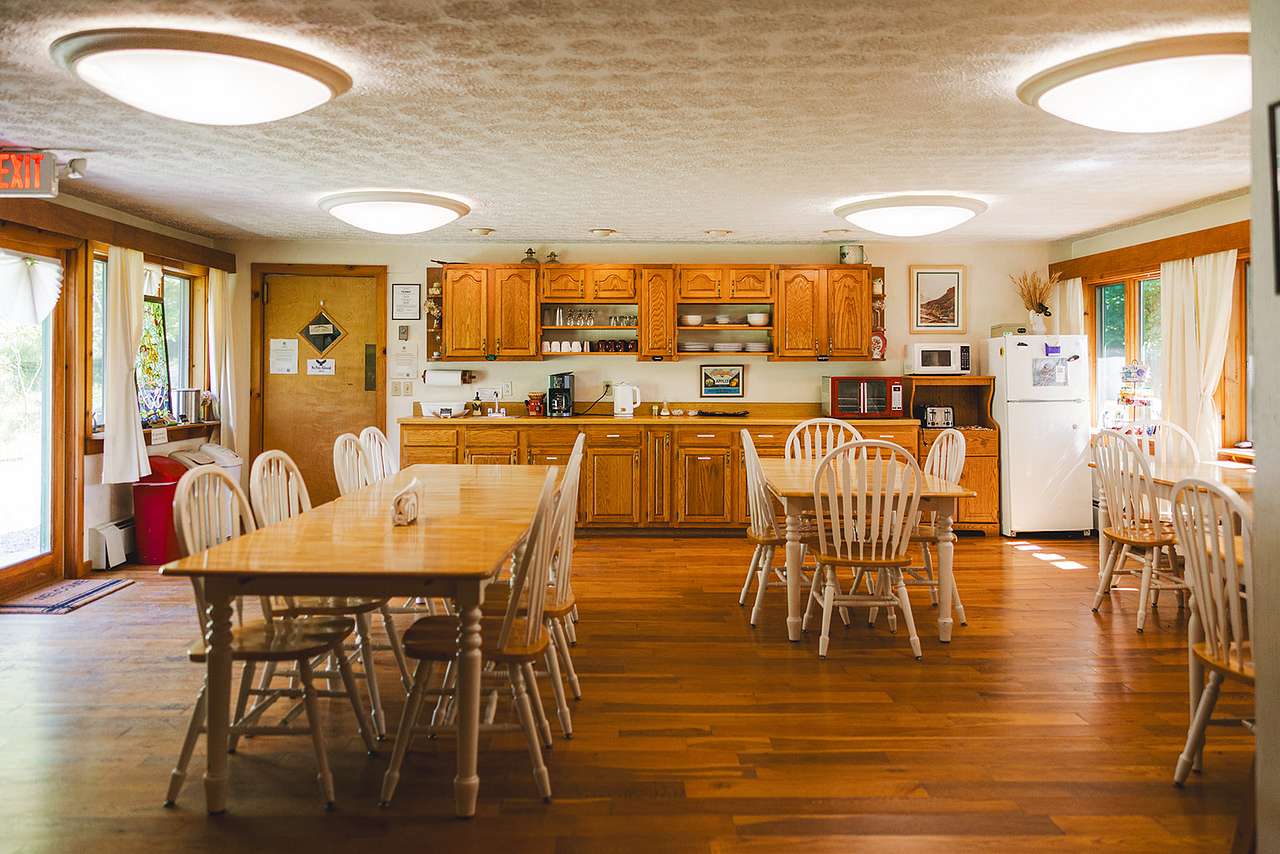 Your campsite comes with access to the lodge's kitchenette. 