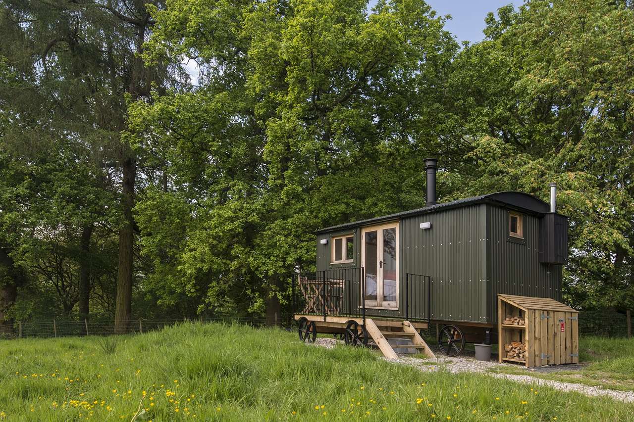 The gorgeous Dane Valley shepherds hut at Whitelee Farm.