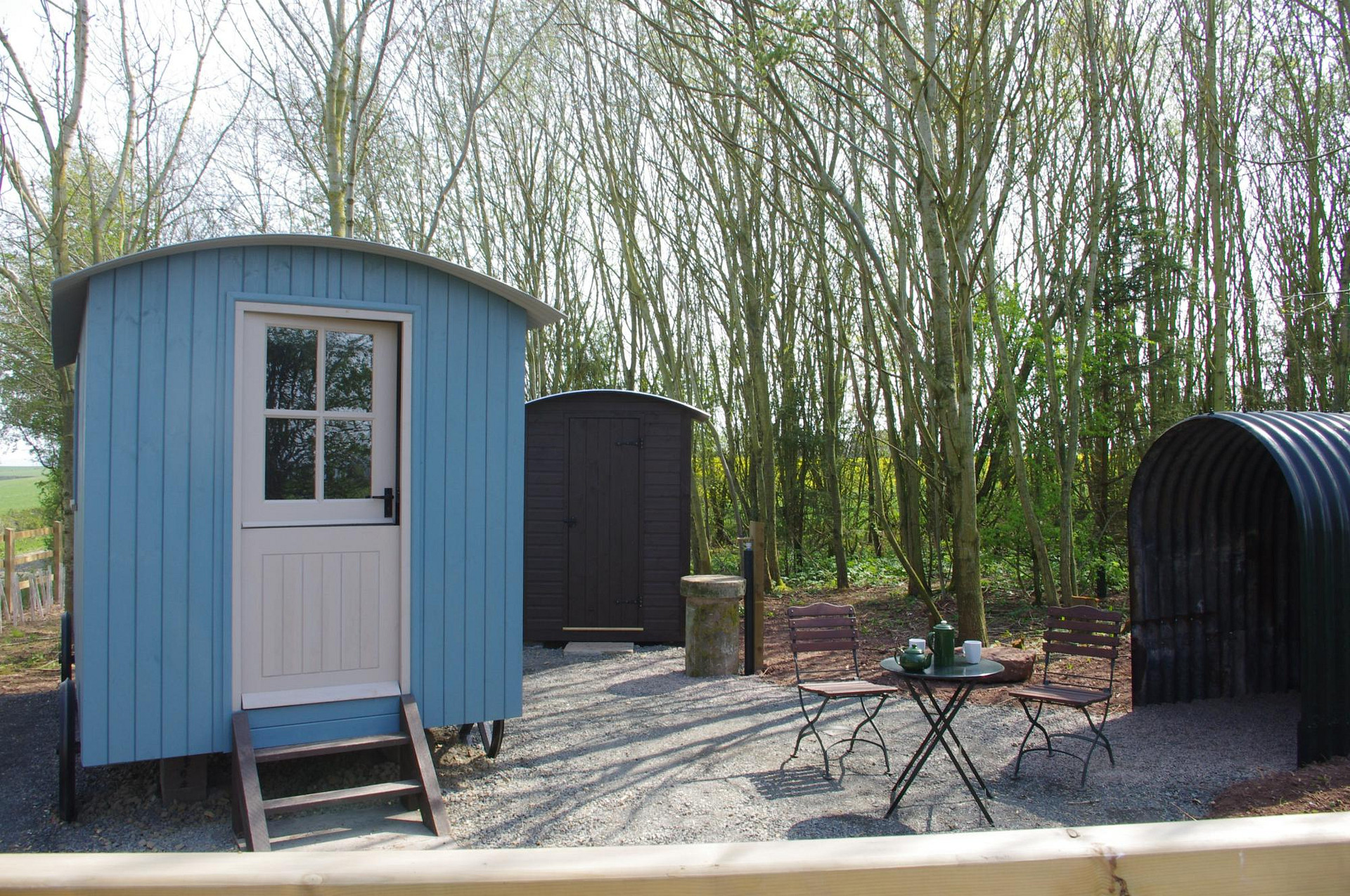 Shepherd's Hut at Broadmeadow Glamping. 
