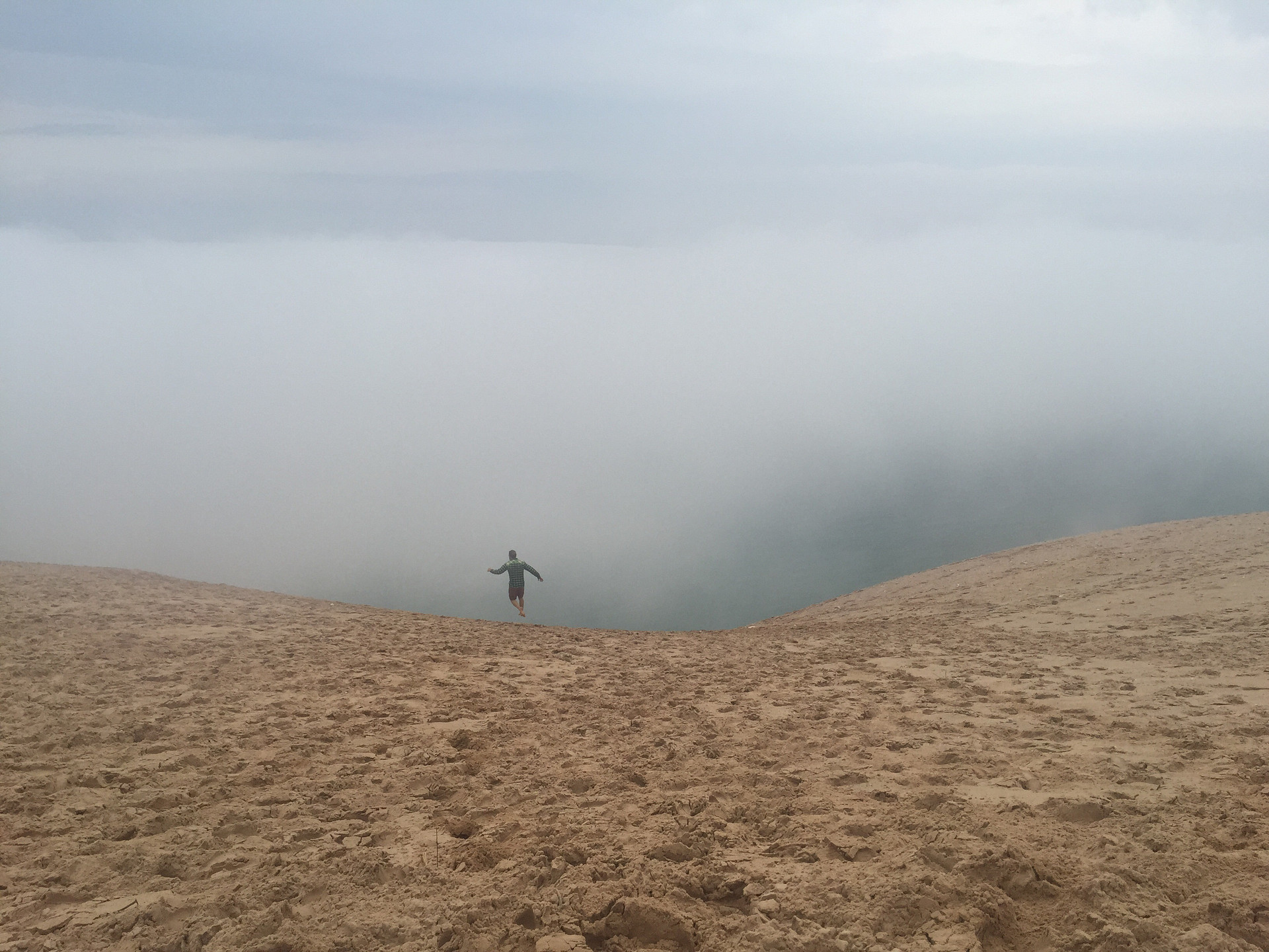 From the dune overlook! The crazy weather actually made the landscape look pretty epic.