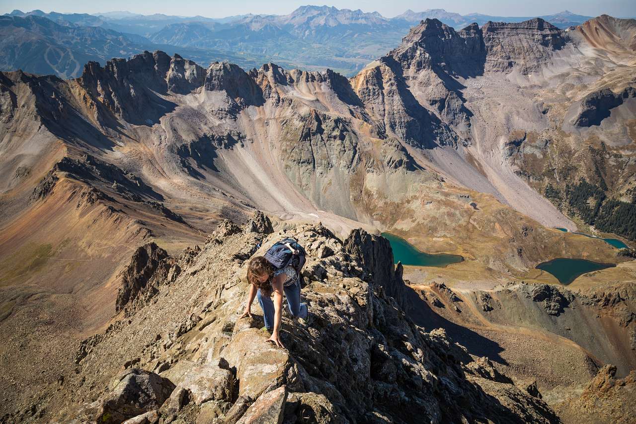 This is a great campground to base from when planning on climbing Sneffells peak, one of the Colorado fourteeners. Here is the SW ridge, a more scrambly exposed option to the regular route. 