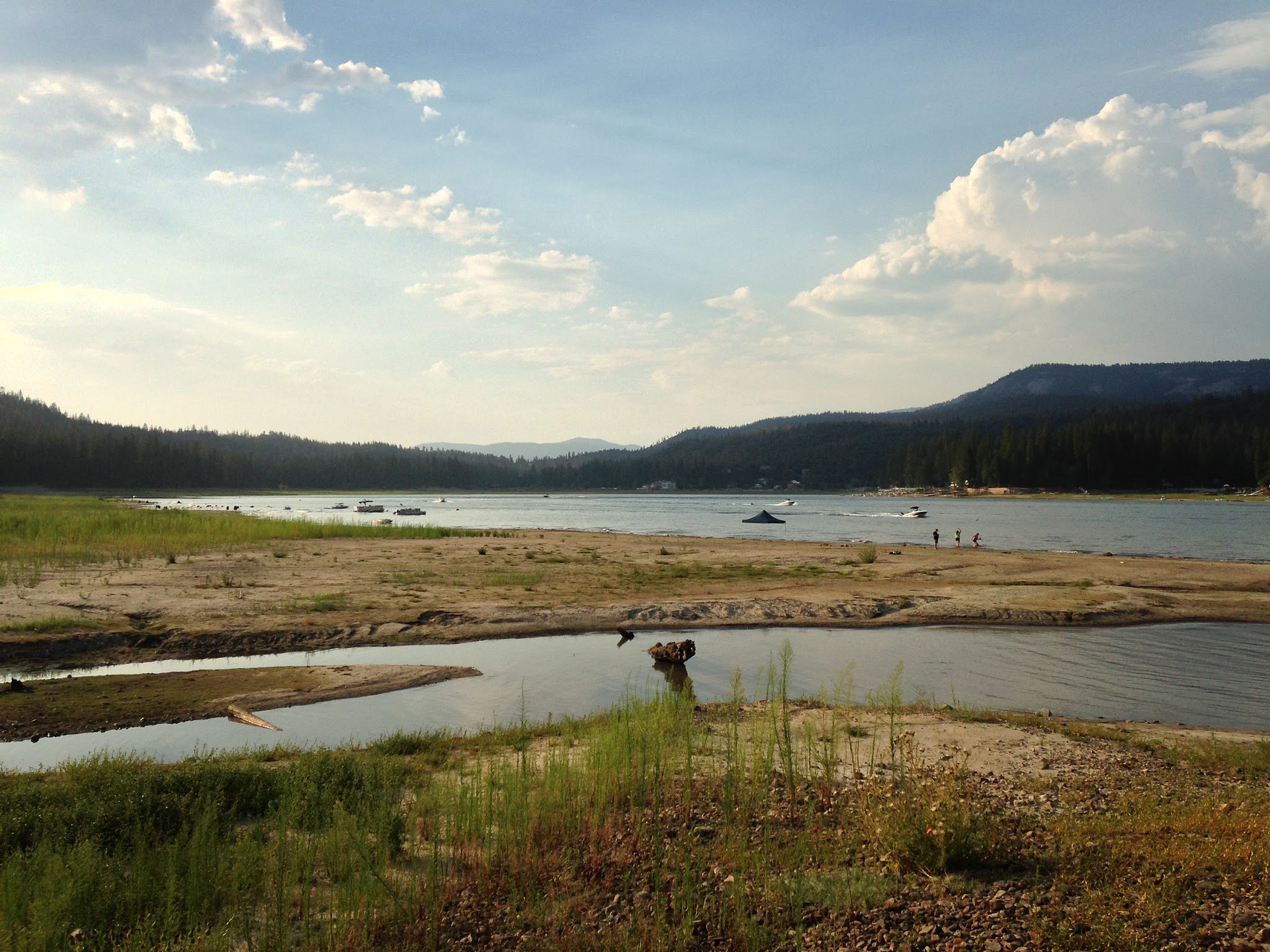 The lake is unfortunately very low.