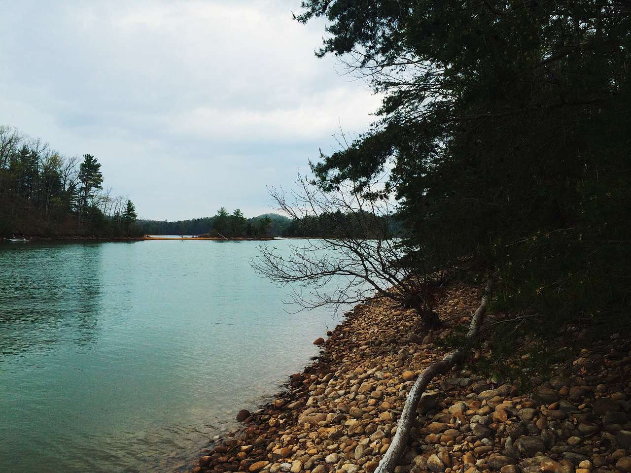Peaceful hike on the lake shore.