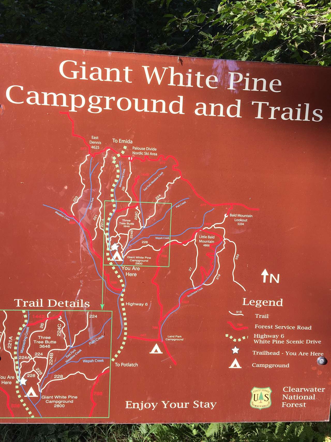 Trail map in the campground. 