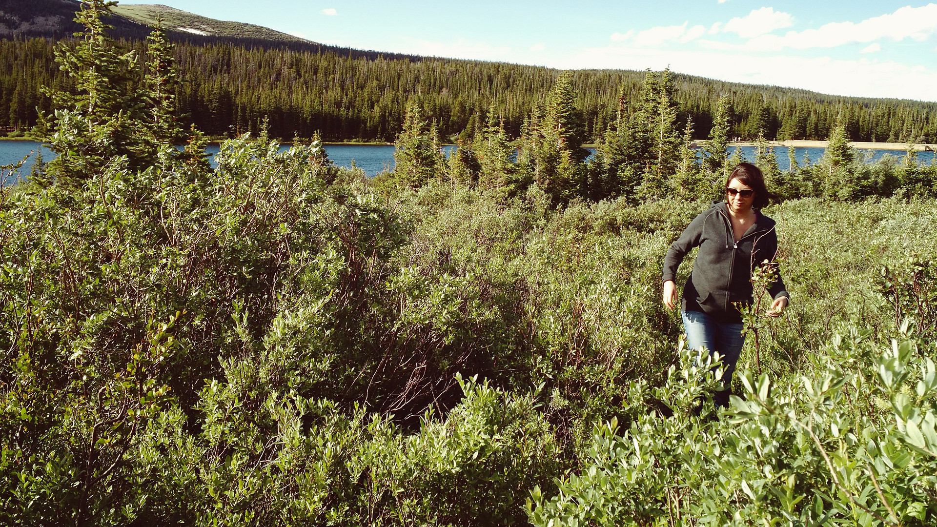 Exploring around Brainard Lake, a minute walk from Pawnee campground.
